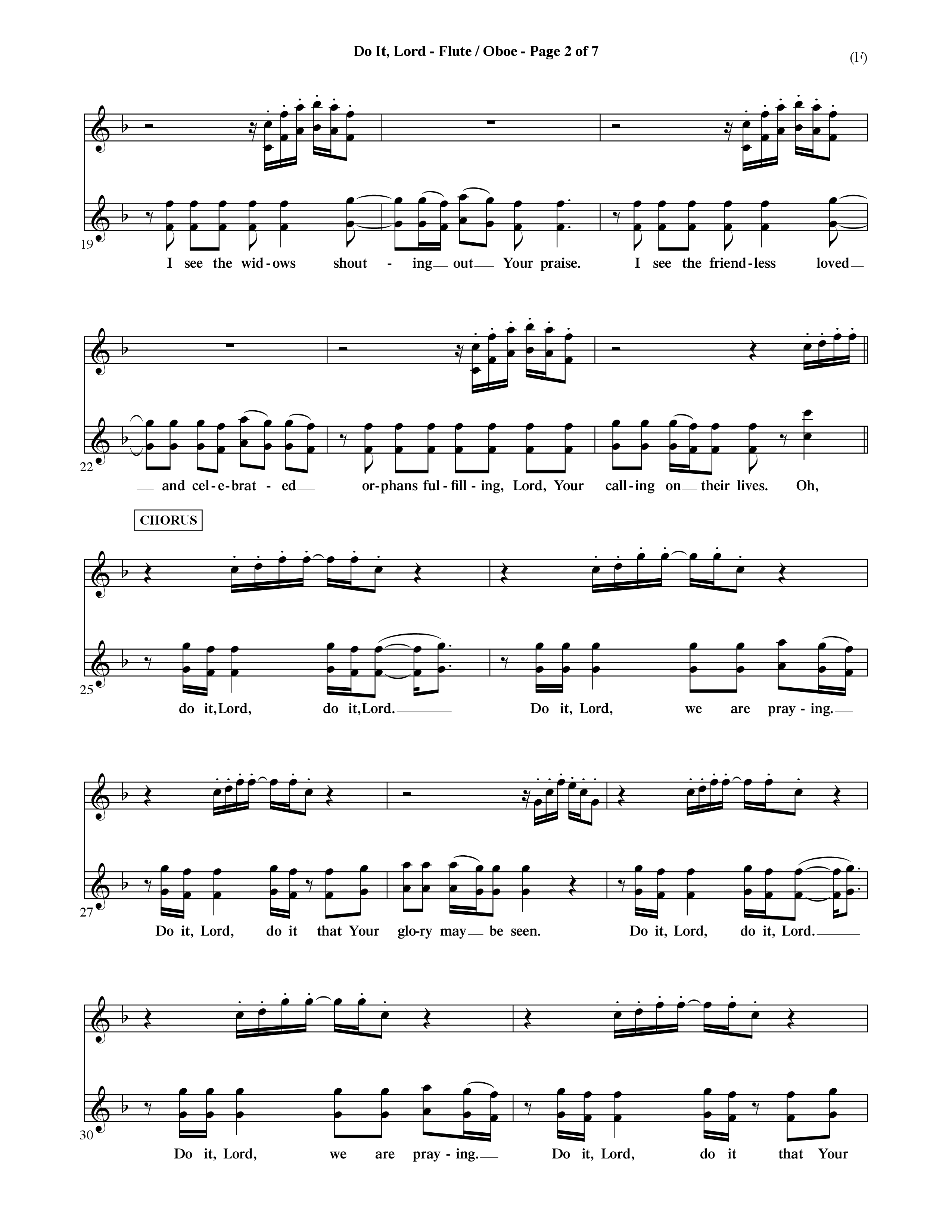 Do It Lord (Choral Anthem SATB) Flute/Oboe (Word Music Choral / Orch. Ric Domenico)