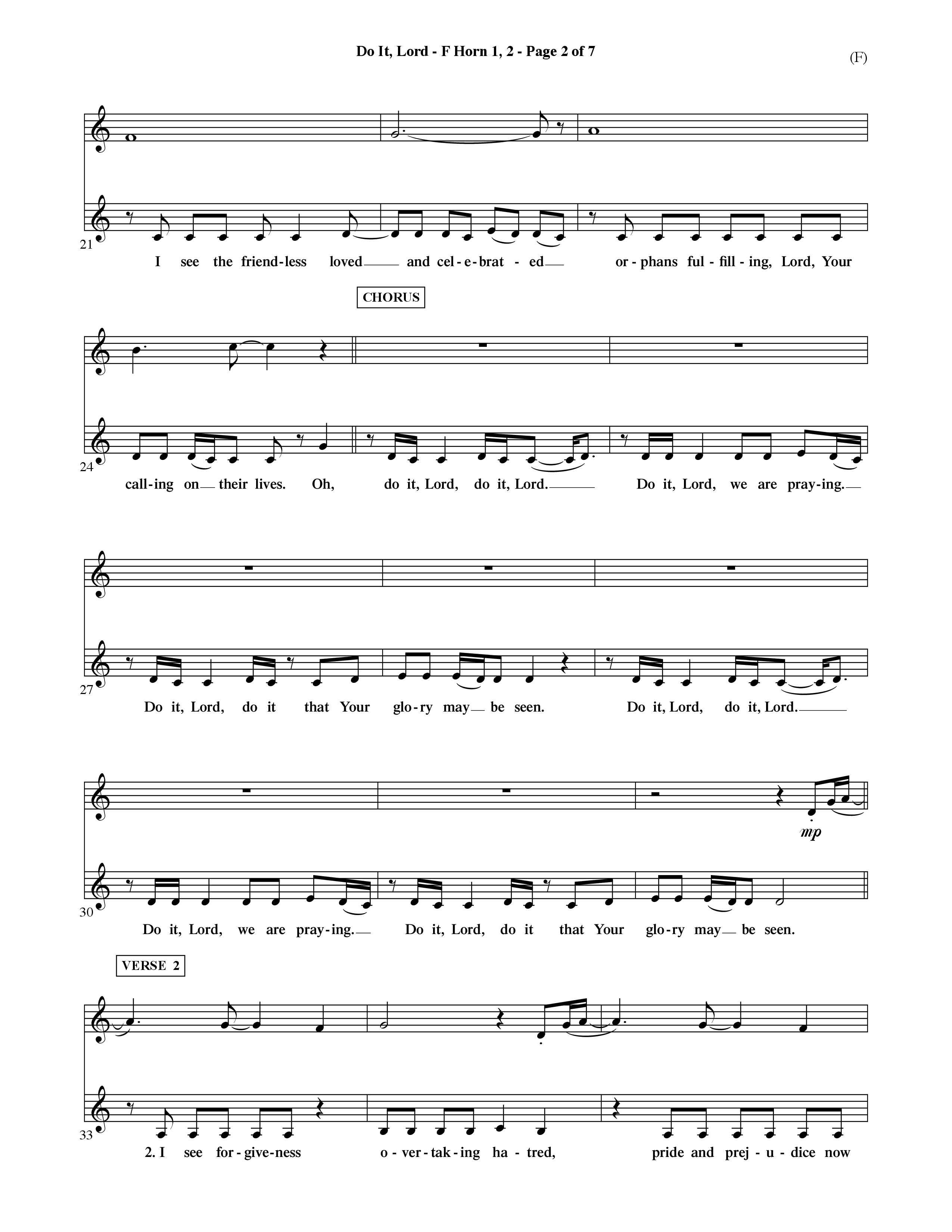 Do It Lord (Choral Anthem SATB) French Horn (Word Music Choral / Orch. Ric Domenico)