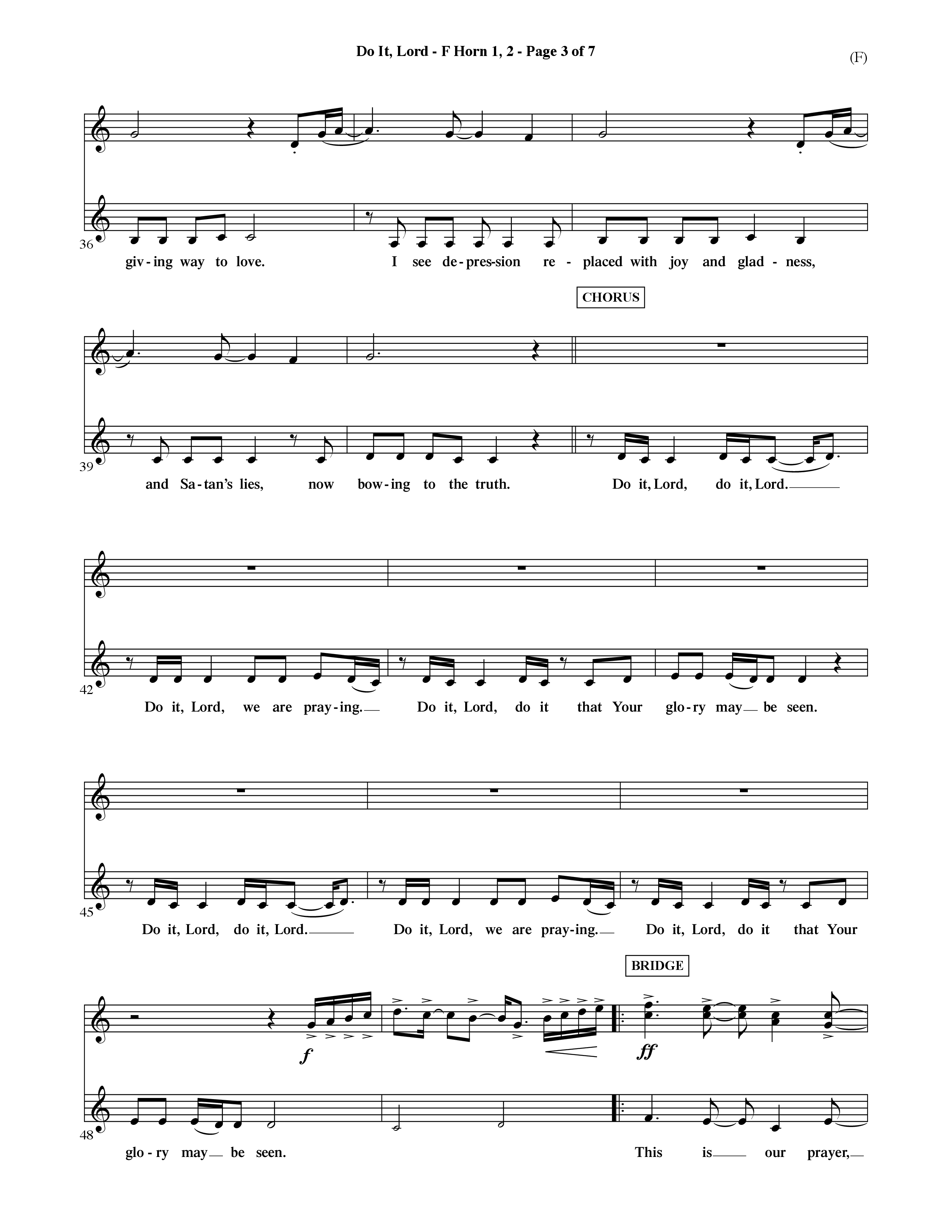 Do It Lord (Choral Anthem SATB) French Horn (Word Music Choral / Orch. Ric Domenico)