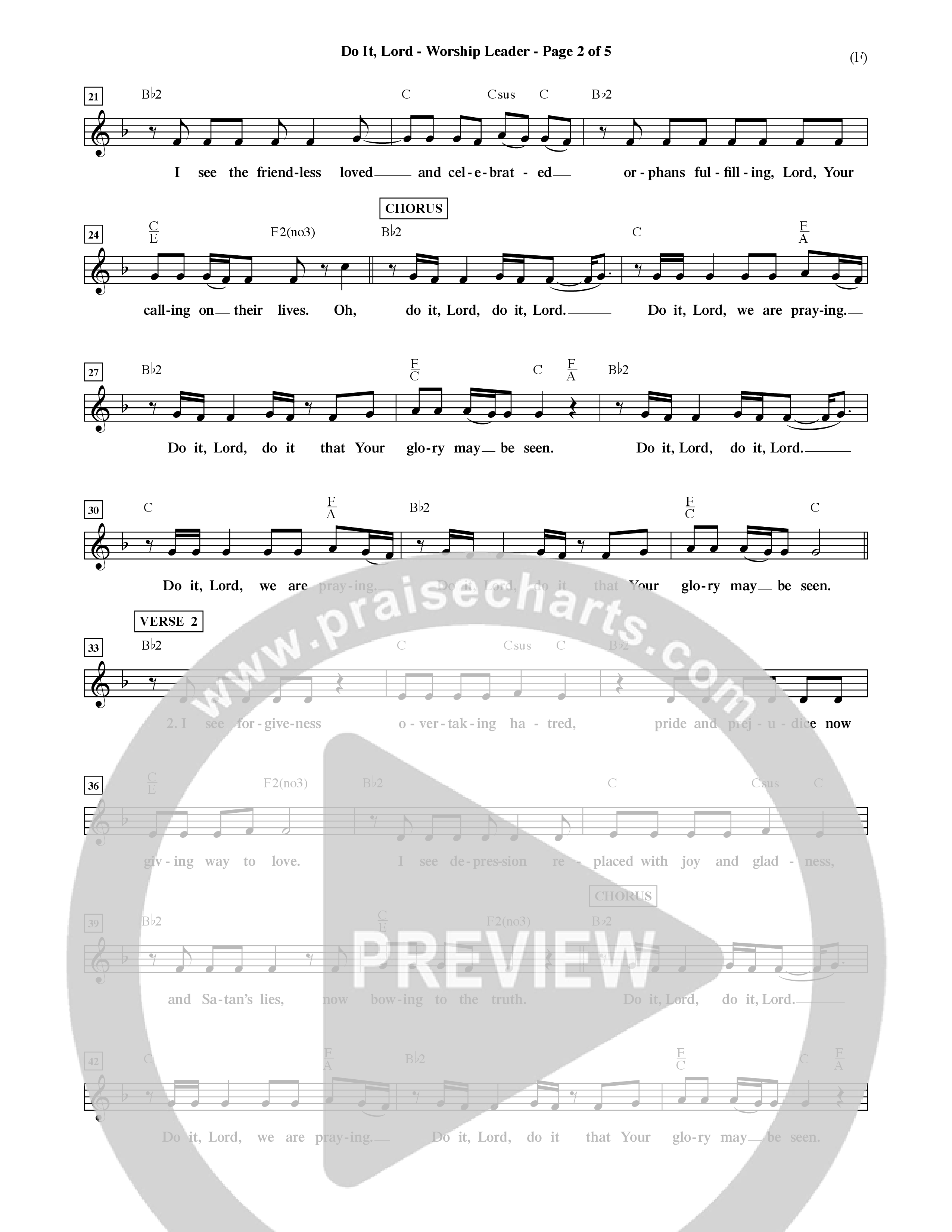 Do It Lord (Choral Anthem SATB) Lead Sheet (Mel) (Word Music Choral / Orch. Ric Domenico)