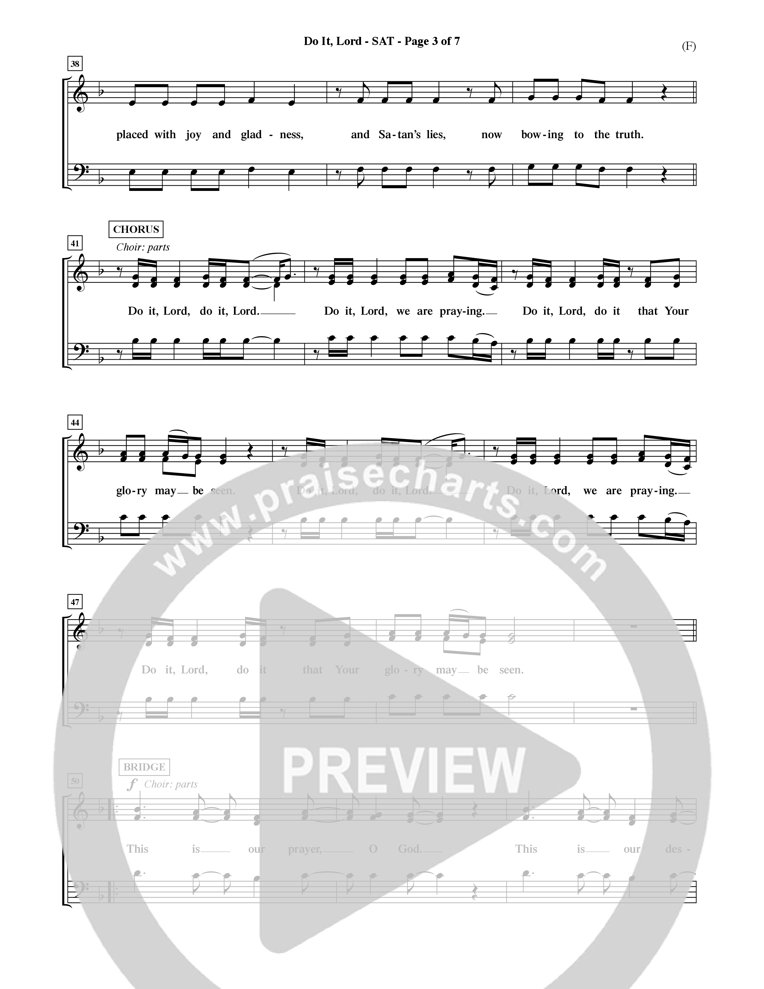 Do It Lord (Choral Anthem SATB) Lead Sheet (SAT) (Word Music Choral / Orch. Ric Domenico)