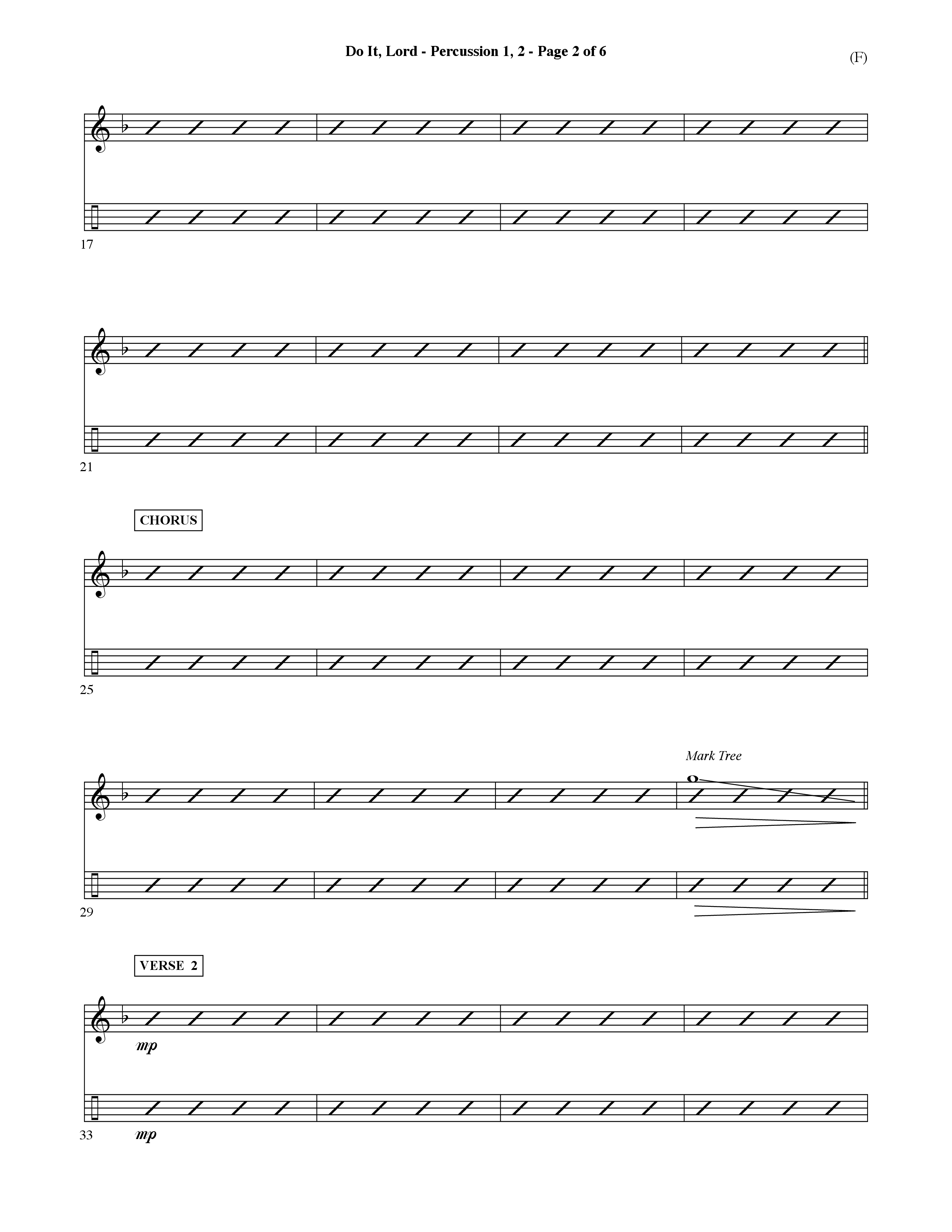 Do It Lord (Choral Anthem SATB) Percussion 1/2 (Word Music Choral / Orch. Ric Domenico)