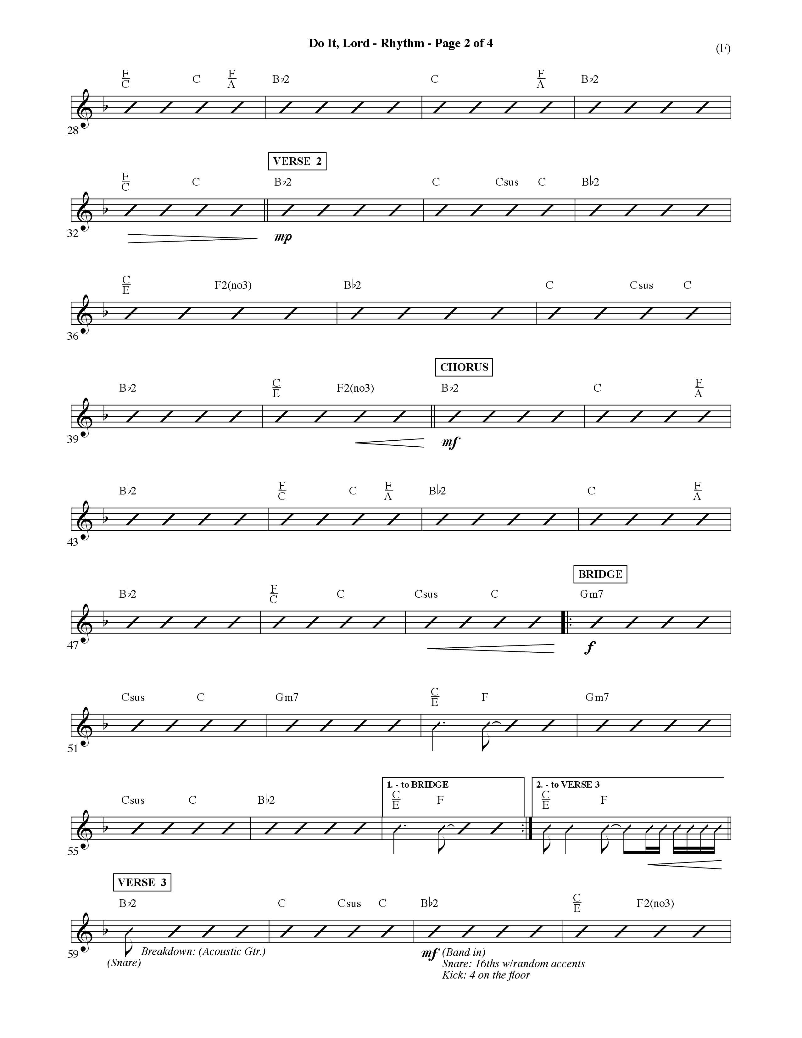 Do It Lord (Choral Anthem SATB) Rhythm Chart (Word Music Choral / Orch. Ric Domenico)