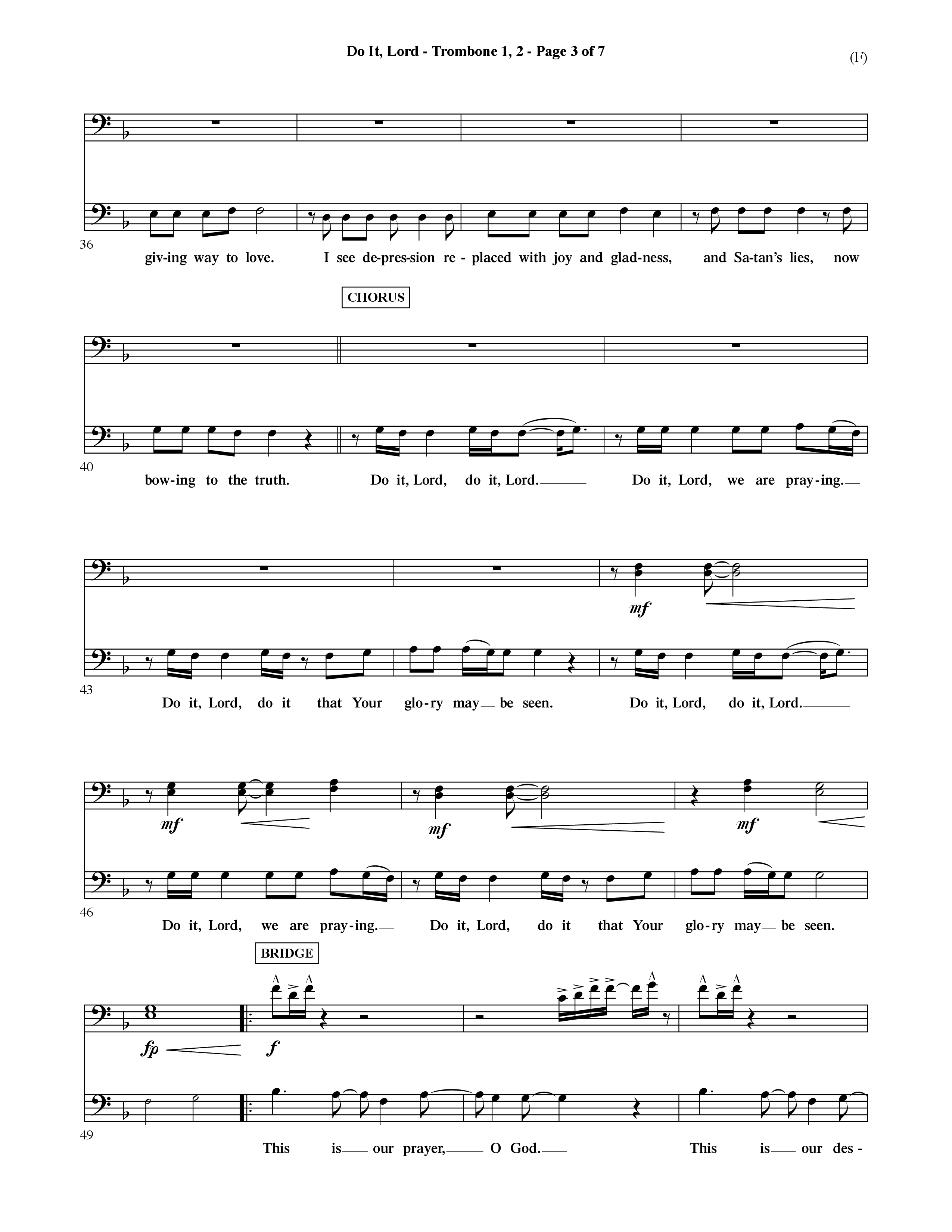 Do It Lord (Choral Anthem SATB) Trombone 1/2 (Word Music Choral / Orch. Ric Domenico)