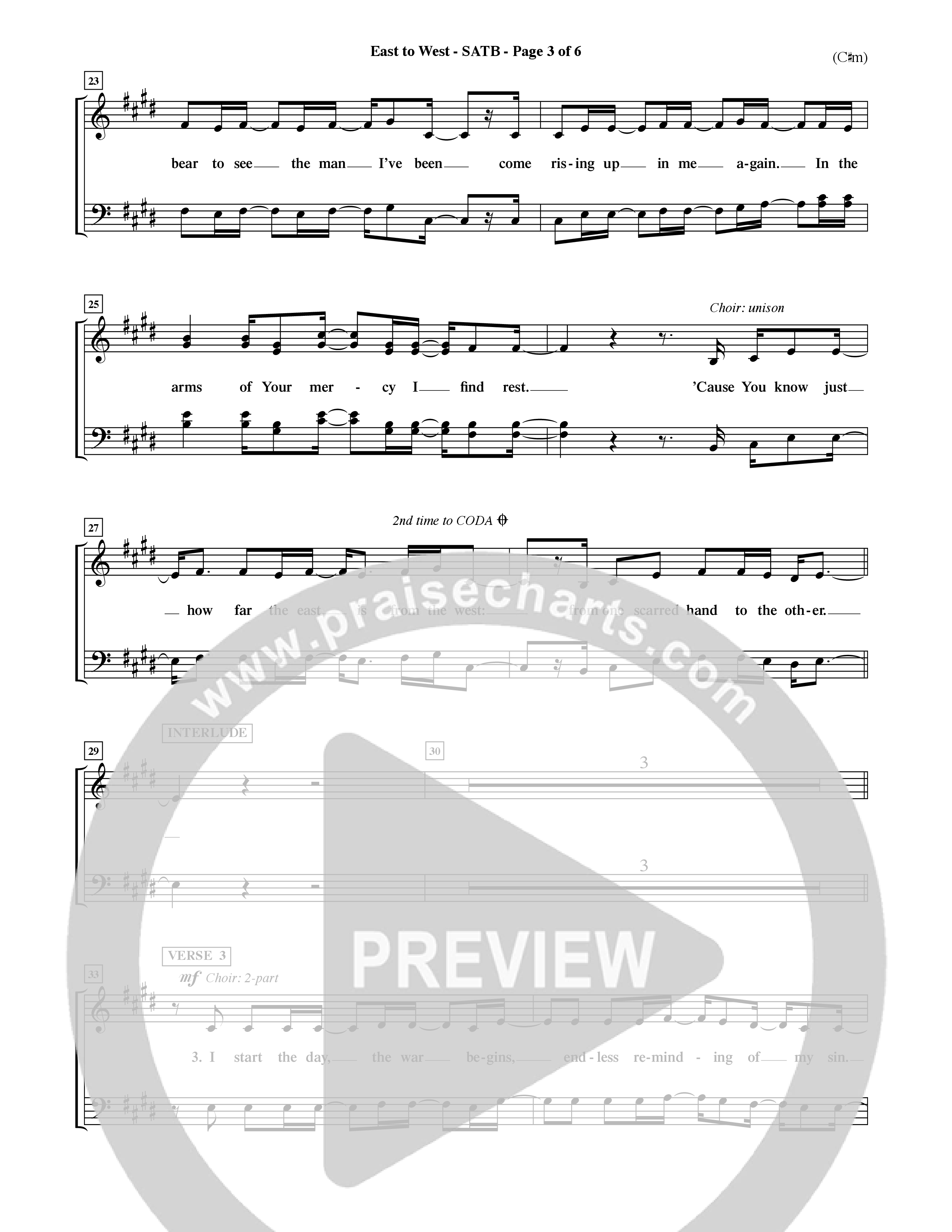 East To West (Choral Anthem SATB) Choir Sheet (SATB) (Word Music Choral / Orch. Dave Williamson)