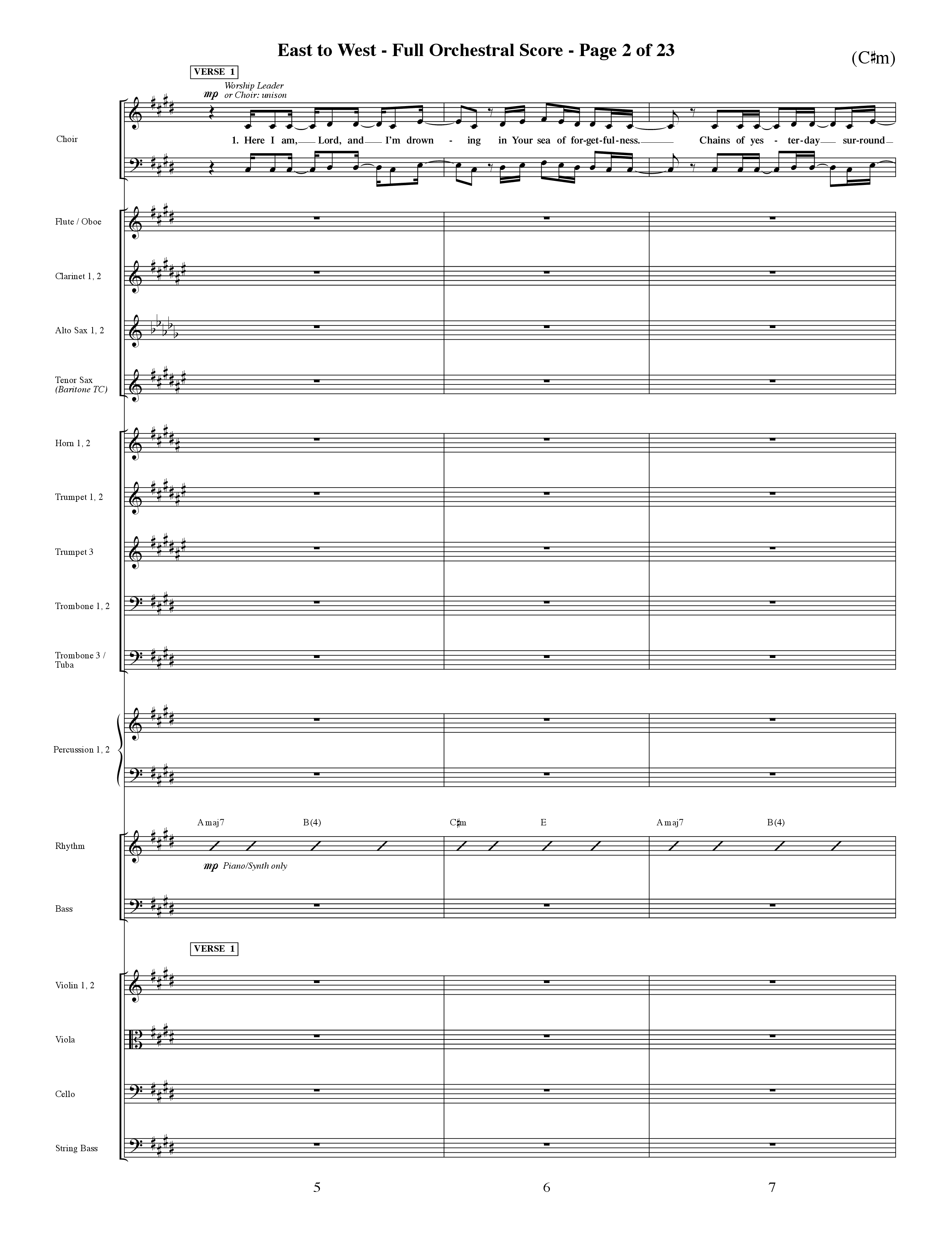 East To West (Choral Anthem SATB) Orchestration (Word Music Choral / Orch. Dave Williamson)