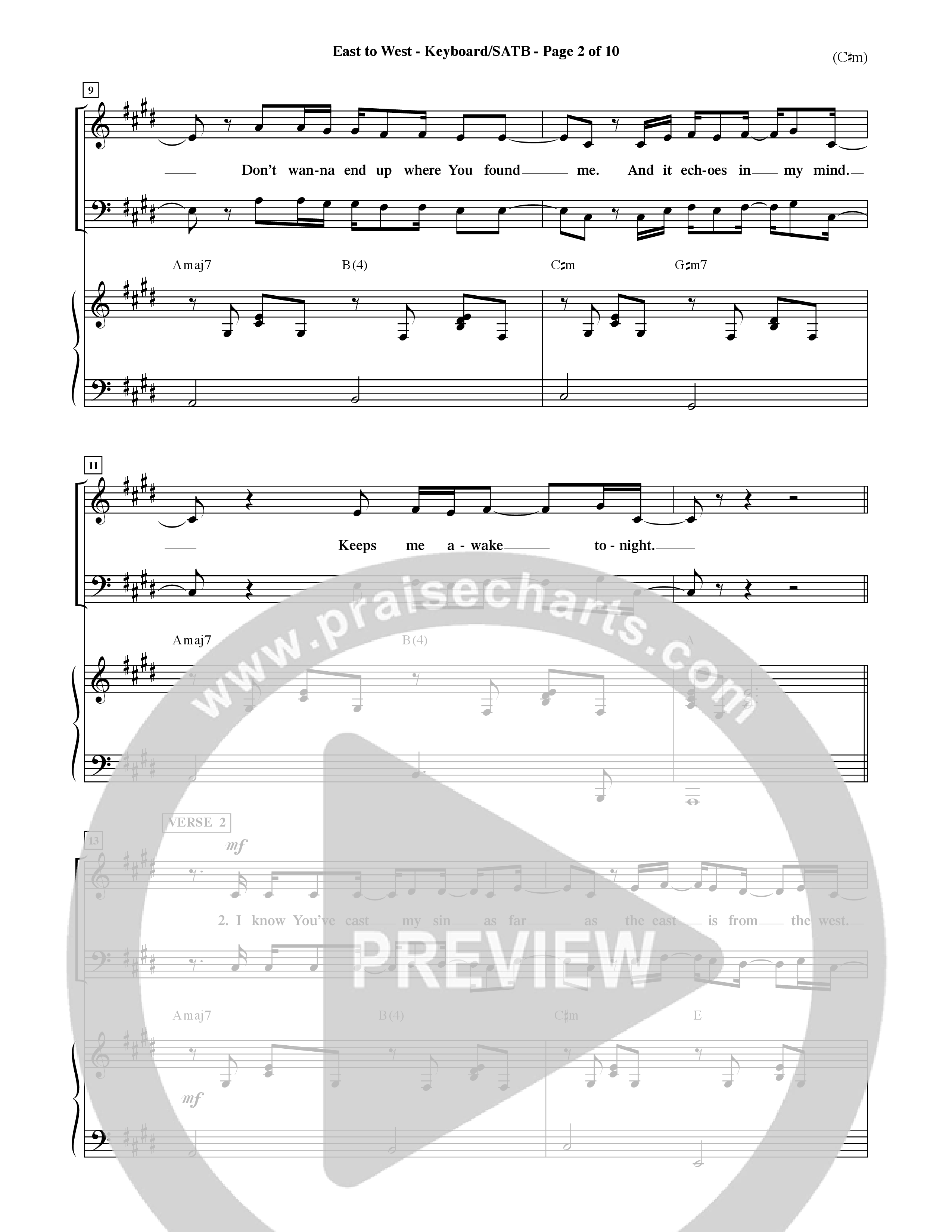 East To West (Choral Anthem SATB) Keyboard/Vocal (SATB) (Word Music Choral / Orch. Dave Williamson)