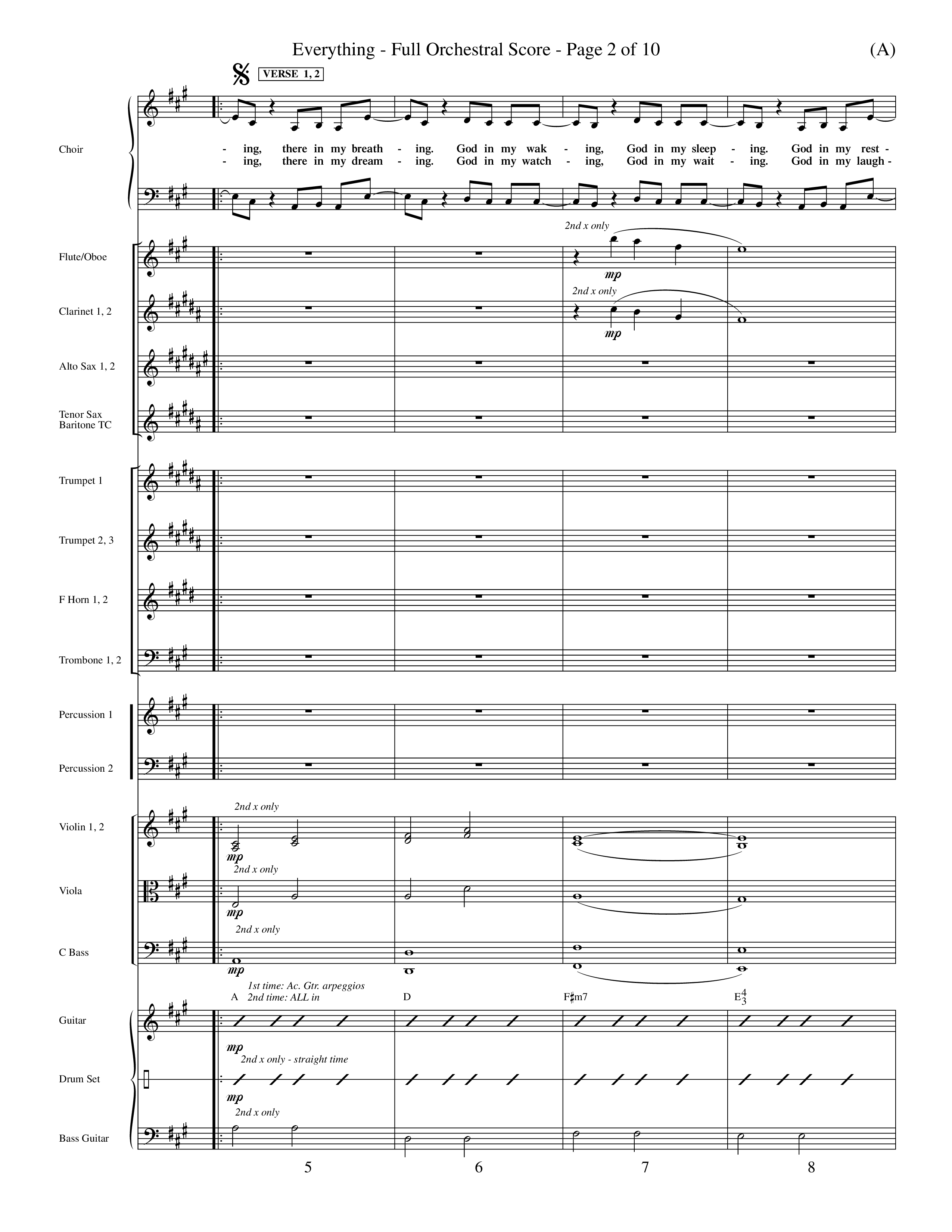 Everything (Choral Anthem SATB) Orchestration (Word Music Choral / Orch. Dave Williamson)