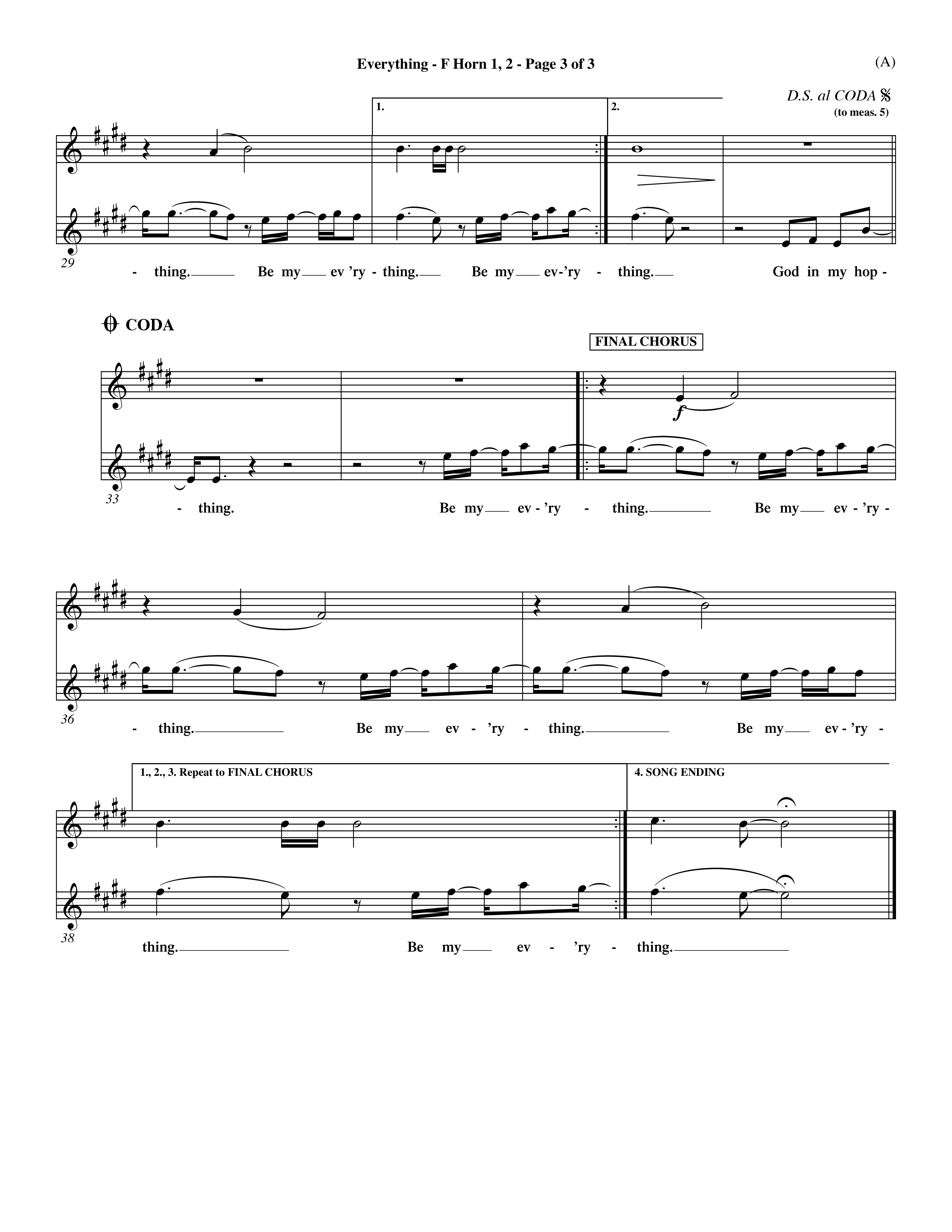 Everything (Choral Anthem SATB) French Horn (Word Music Choral / Orch. Dave Williamson)