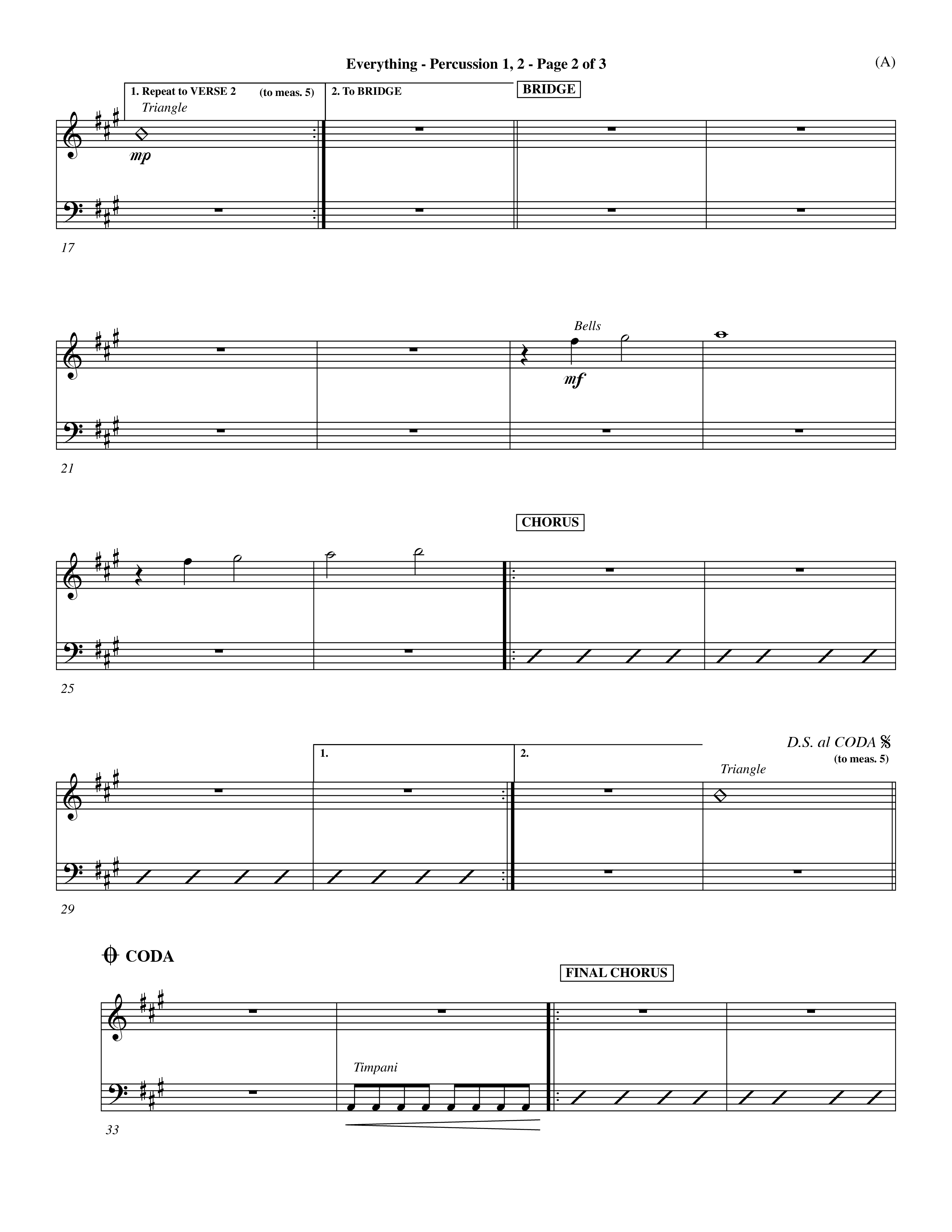 Everything (Choral Anthem SATB) Percussion 1/2 (Word Music Choral / Orch. Dave Williamson)