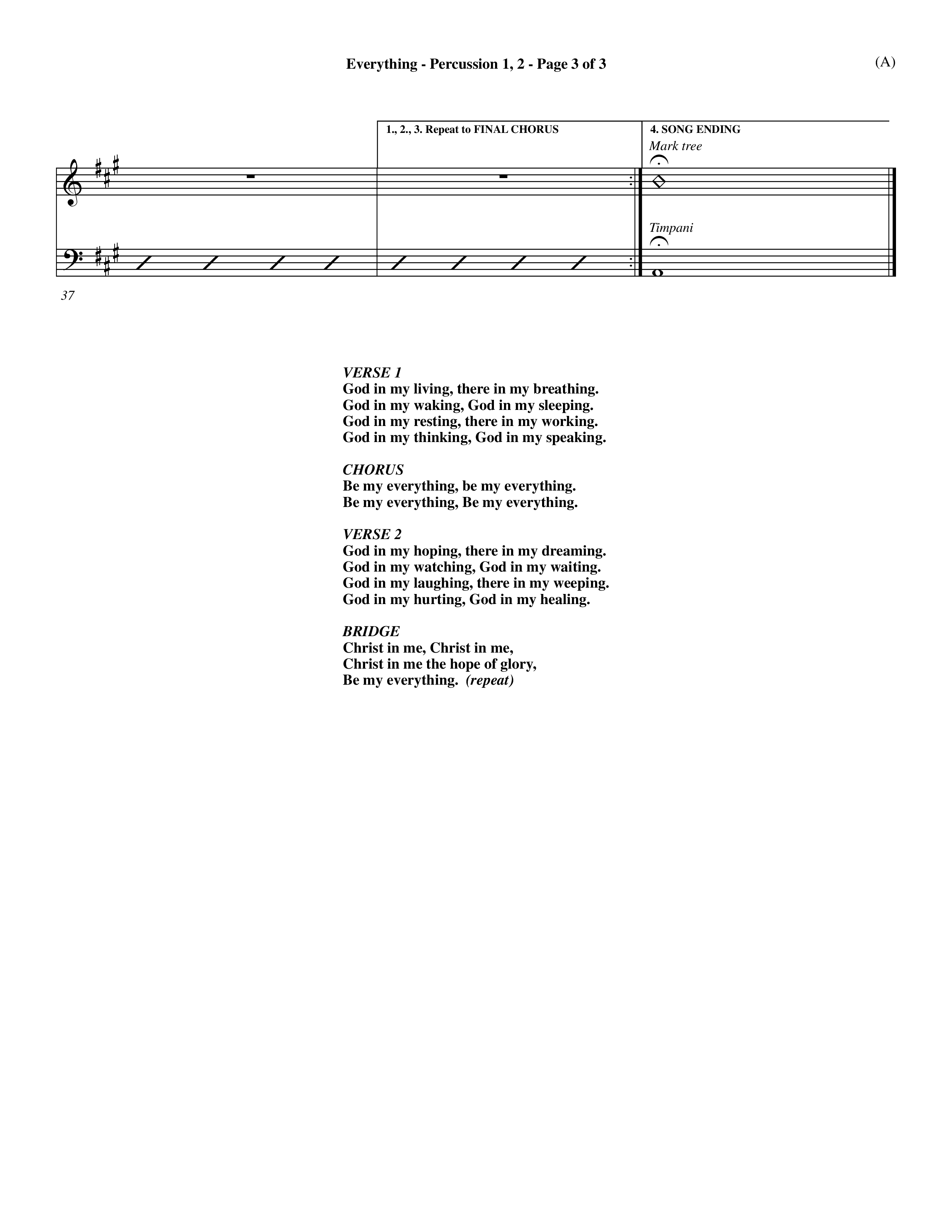 Everything (Choral Anthem SATB) Percussion 1/2 (Word Music Choral / Orch. Dave Williamson)