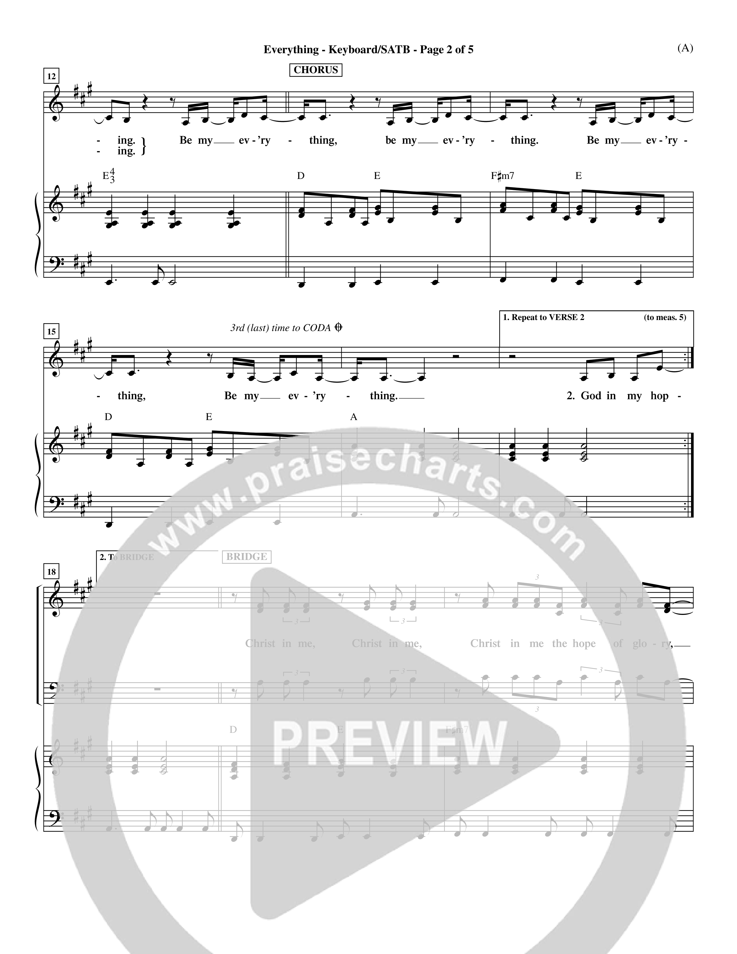 Everything (Choral Anthem SATB) Keyboard/Vocal (SATB) (Word Music Choral / Orch. Dave Williamson)