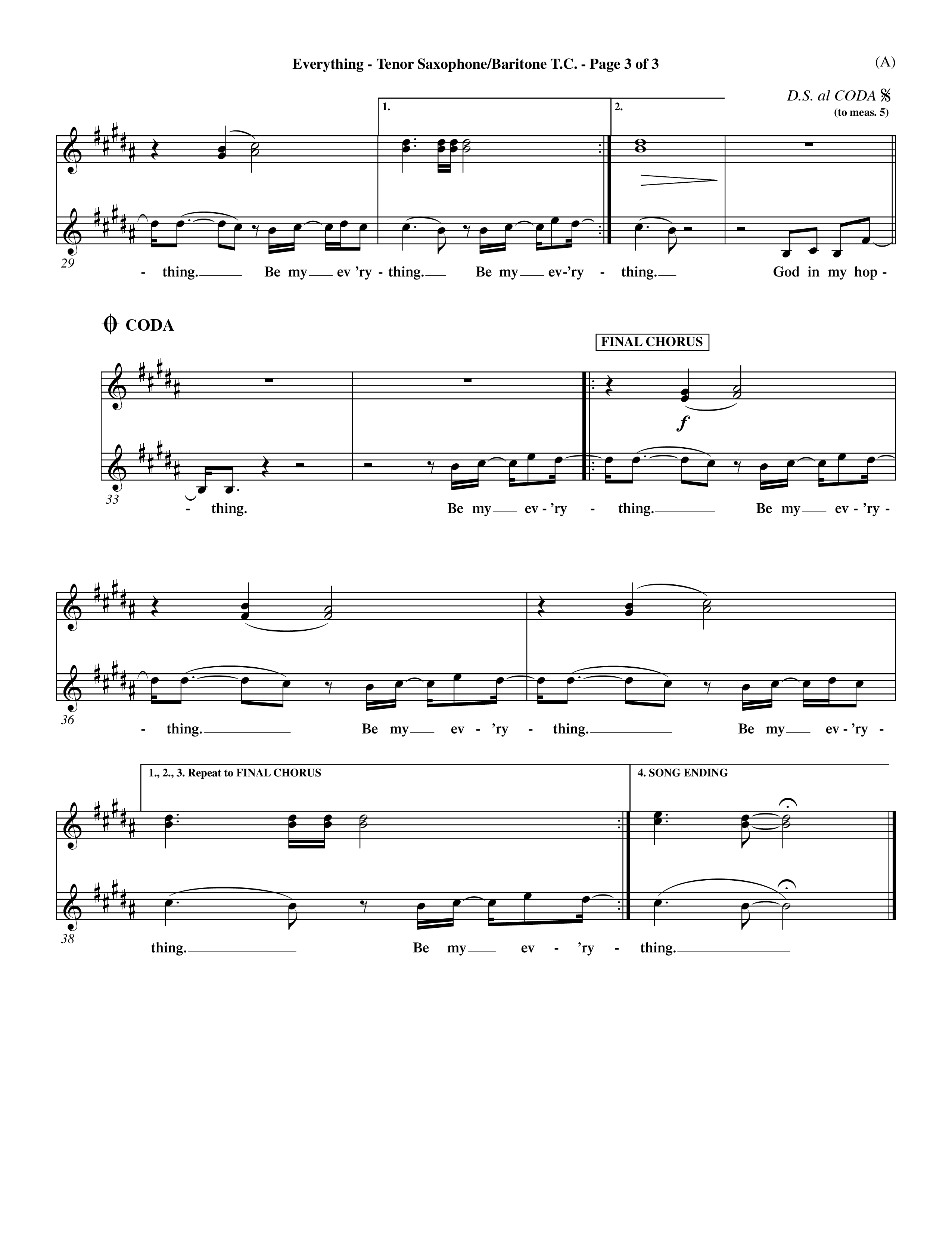 Everything (Choral Anthem SATB) Tenor Sax/Baritone T.C. (Word Music Choral / Orch. Dave Williamson)