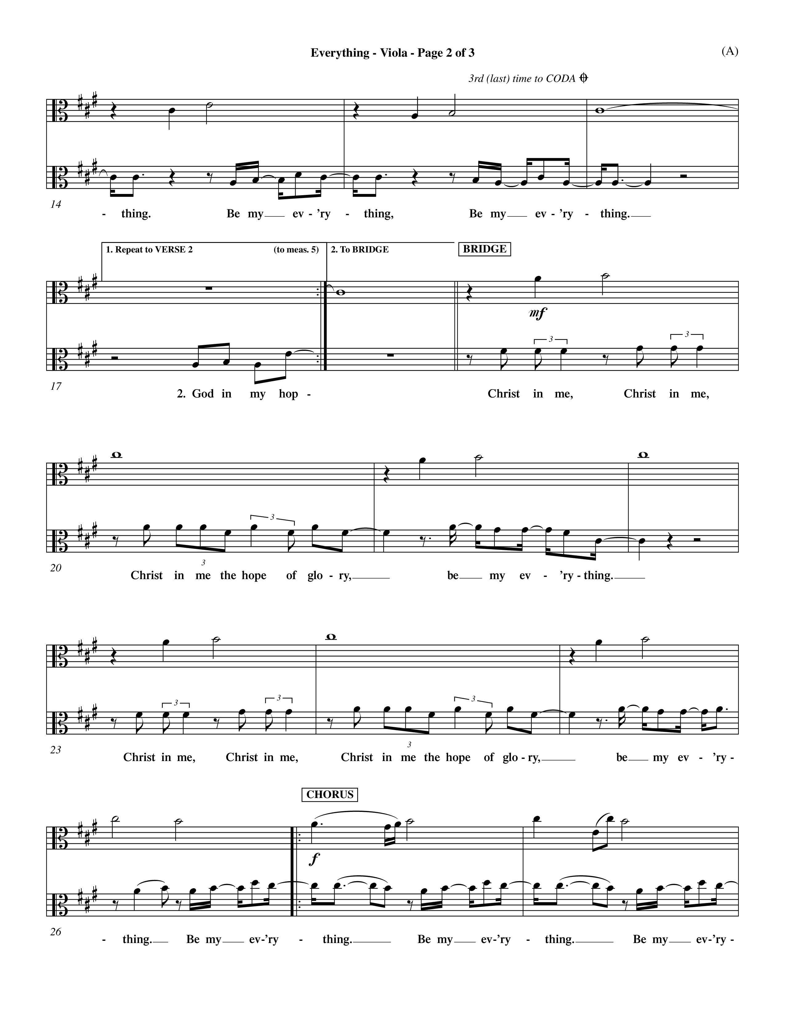 Everything (Choral Anthem SATB) Viola (Word Music Choral / Orch. Dave Williamson)