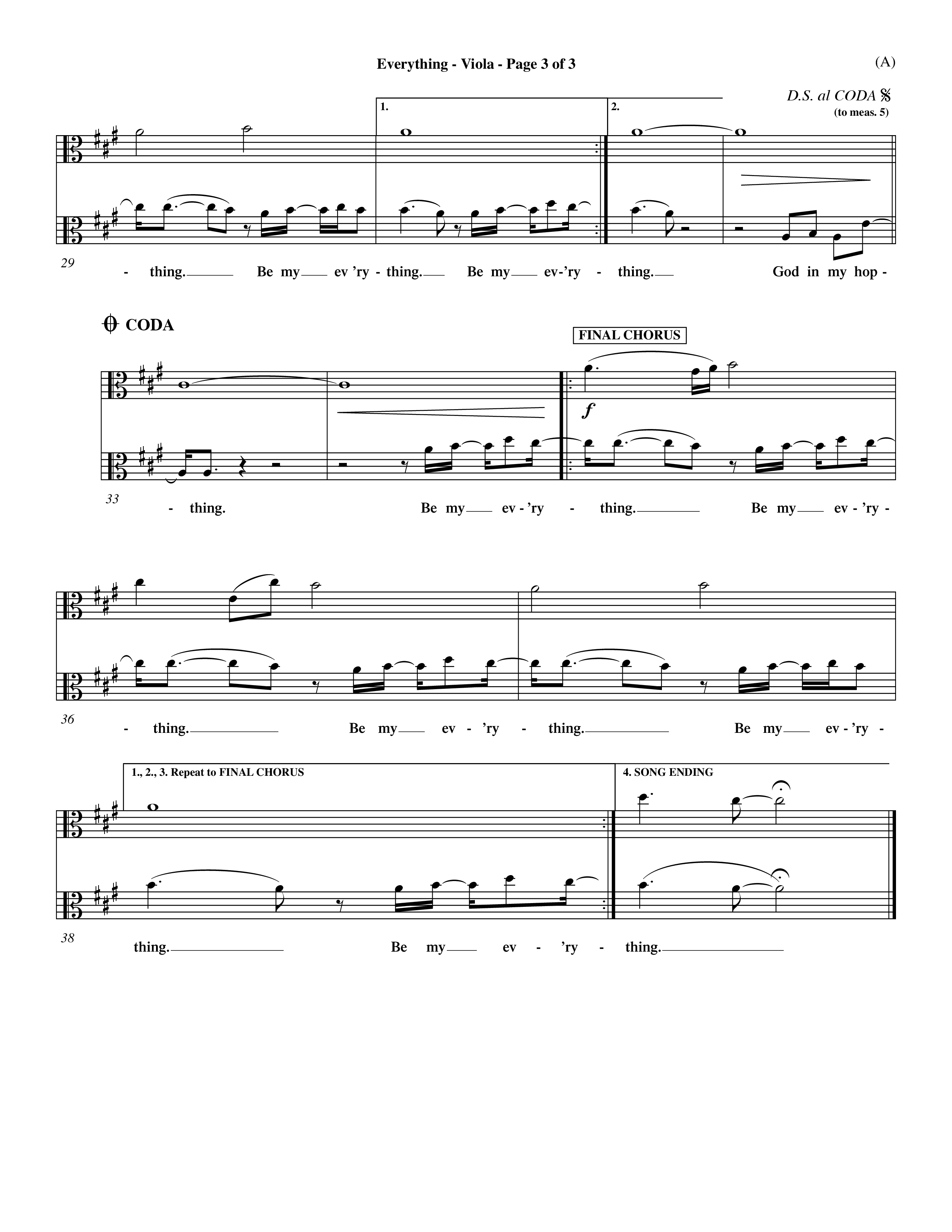 Everything (Choral Anthem SATB) Viola (Word Music Choral / Orch. Dave Williamson)