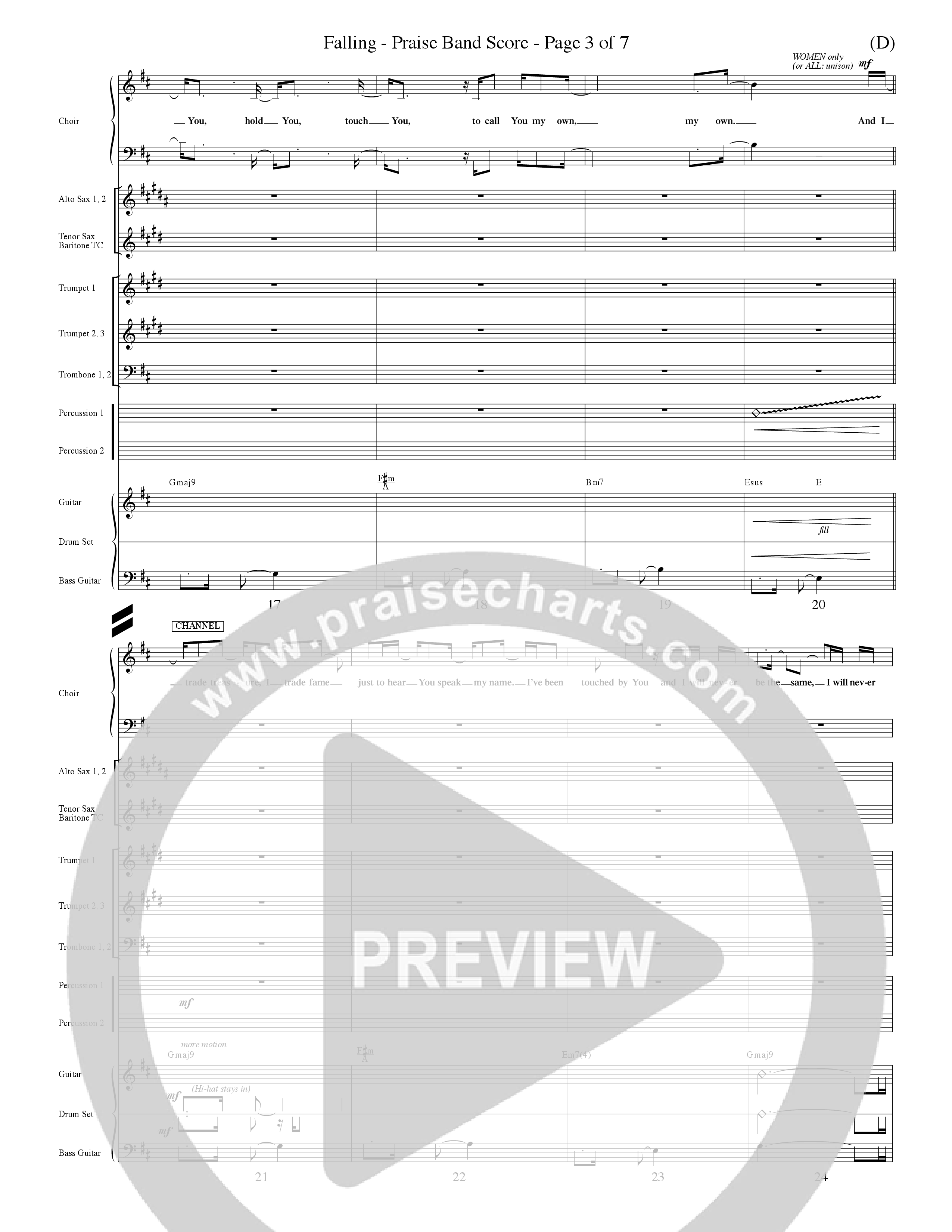 Falling (Choral Anthem SATB) Conductor's Score (Word Music Choral / Orch. Dave Williamson)