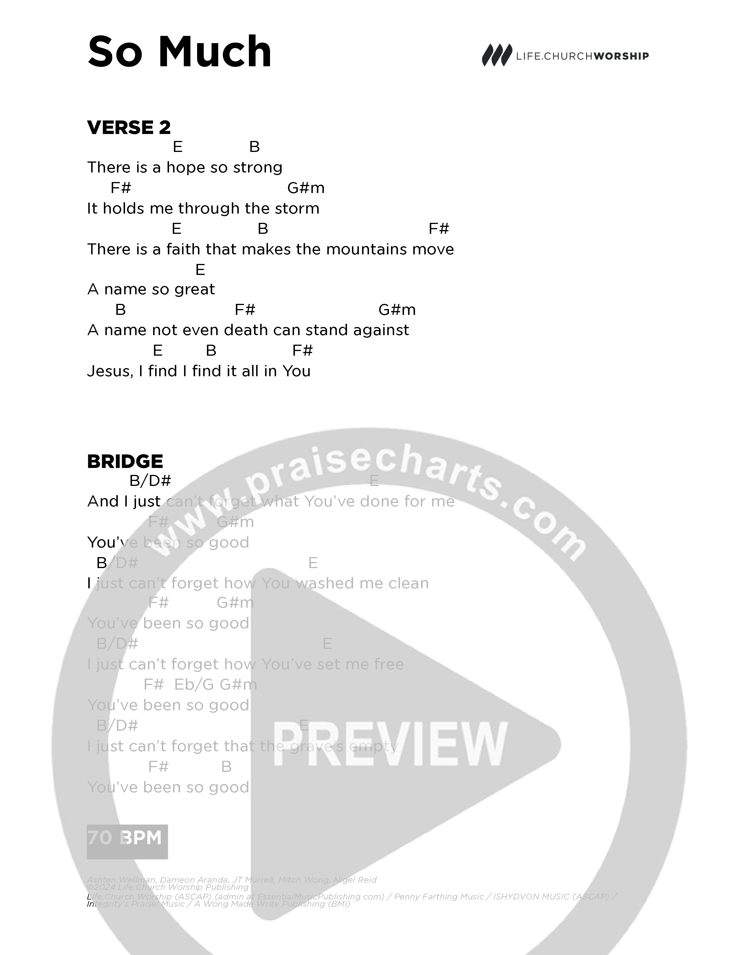 So Much Chord Chart (Life.Church Worship)
