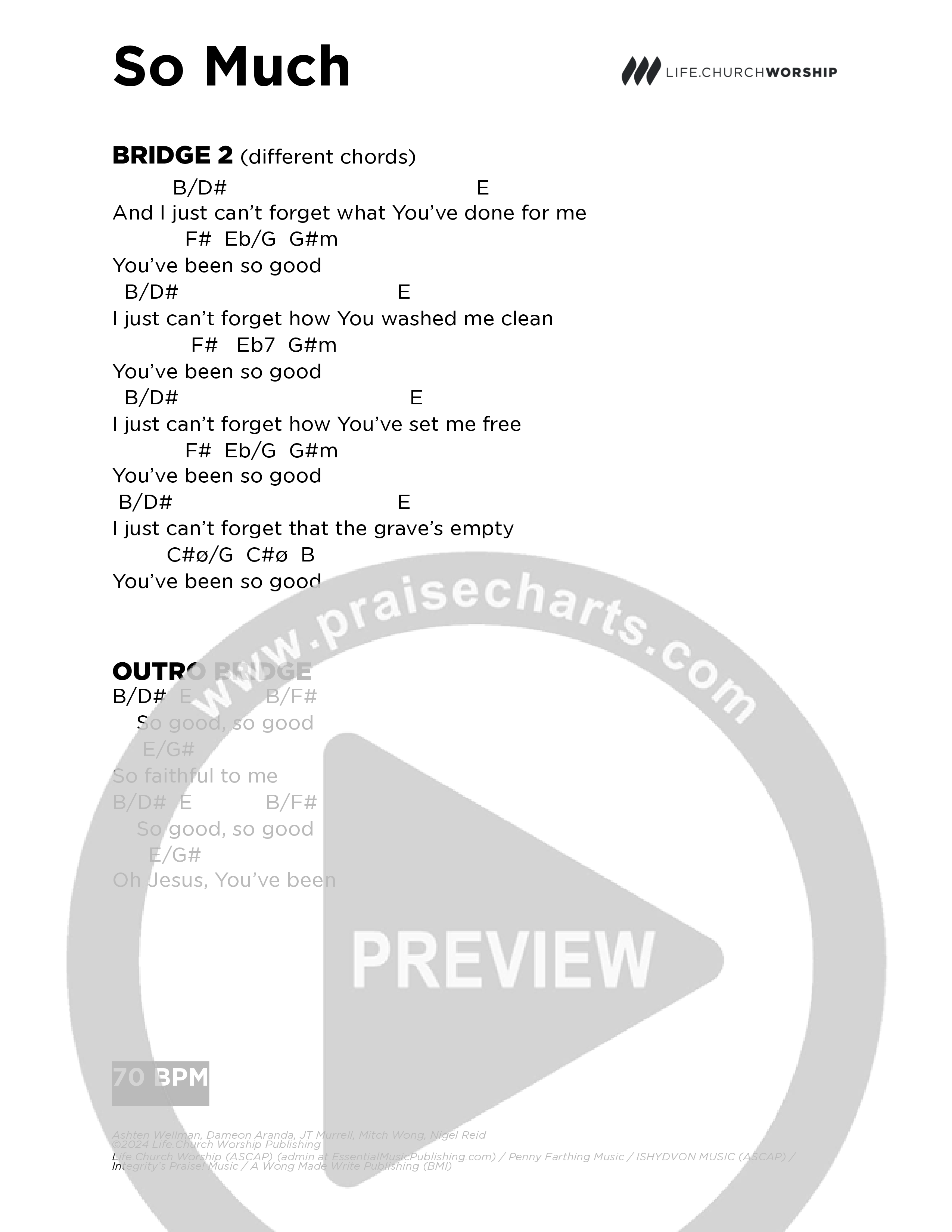 So Much Chord Chart (Life.Church Worship)