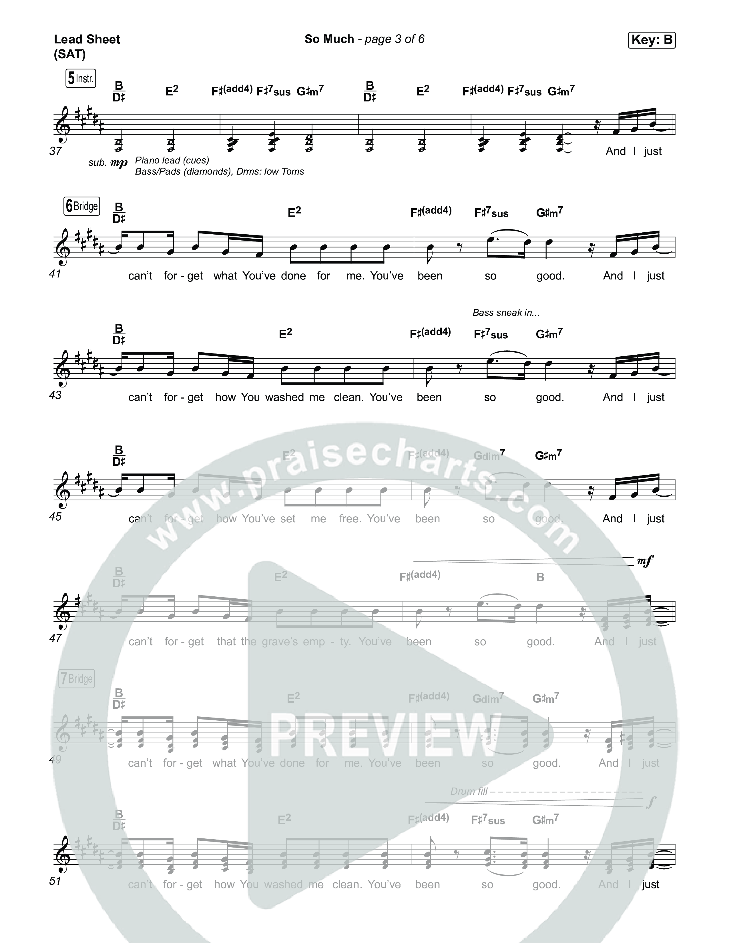 So Much Lead Sheet (SAT) (Life.Church Worship)