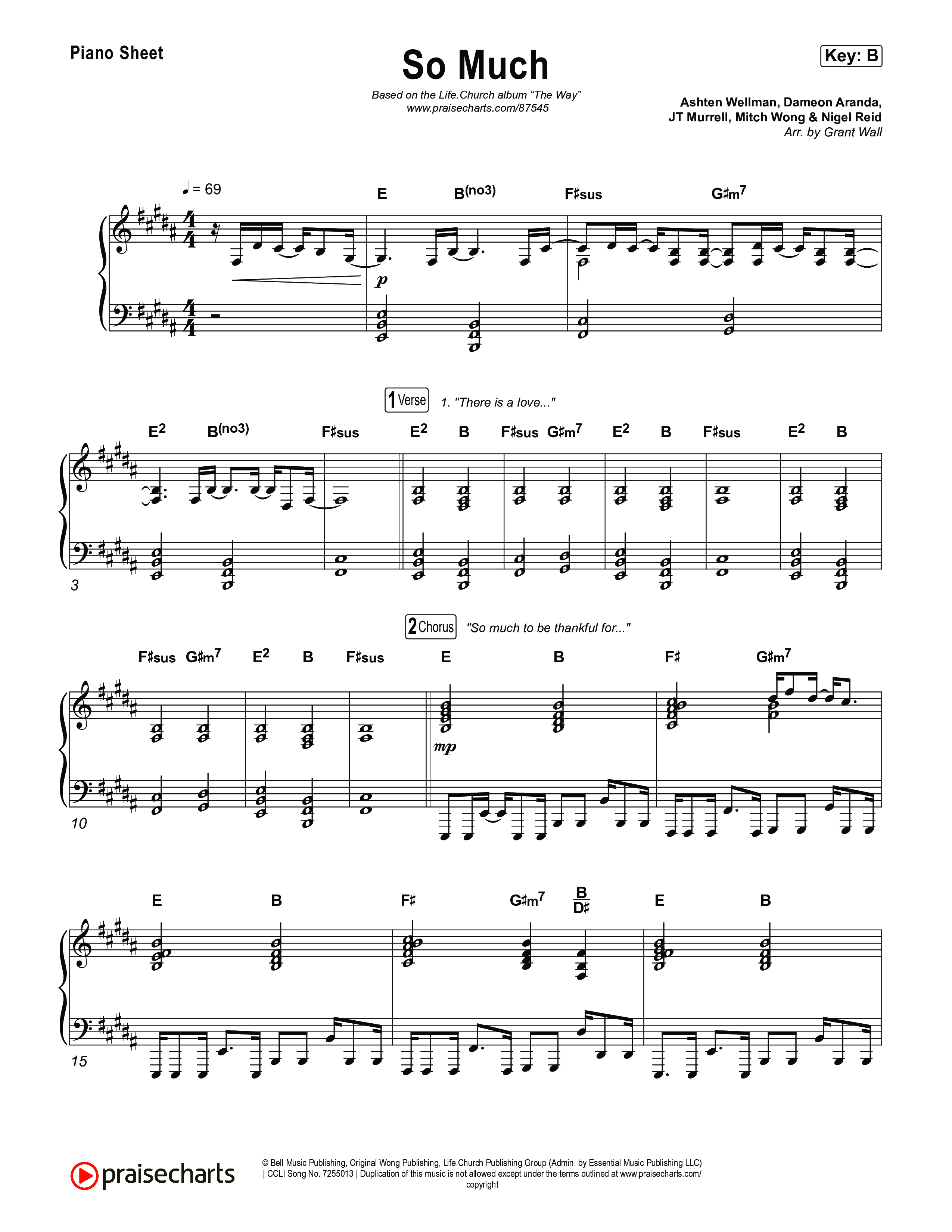So Much Piano Sheet (Life.Church Worship)