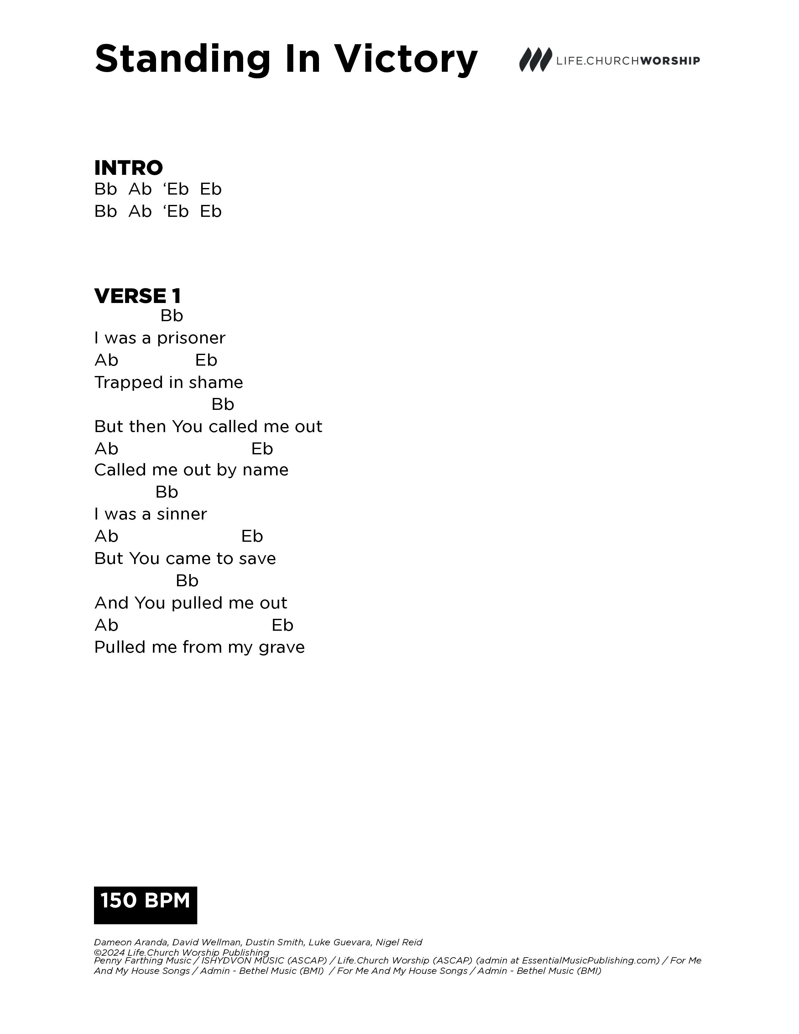 Standing In Victory Chord Chart (Life.Church Worship)