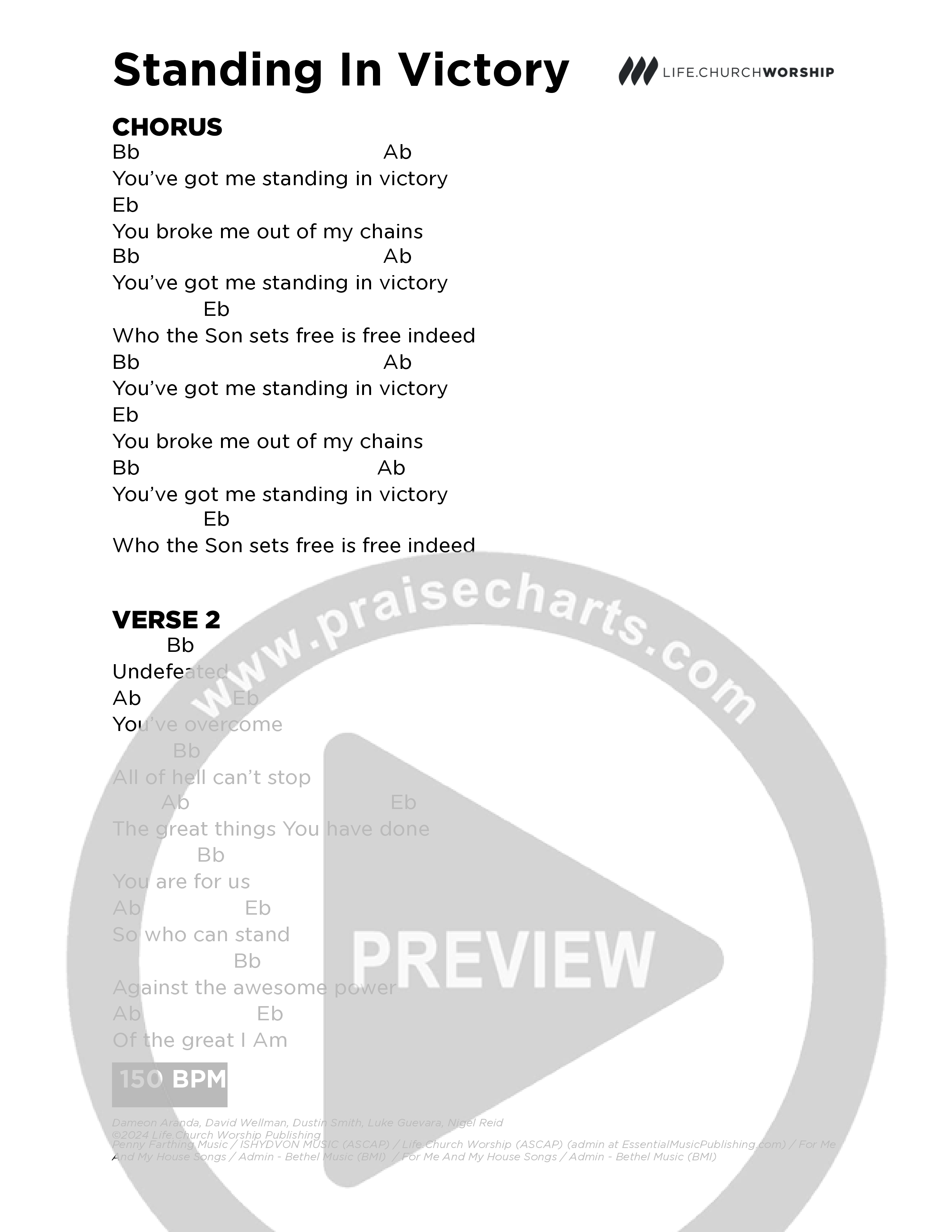 Standing In Victory Chord Chart (Life.Church Worship)