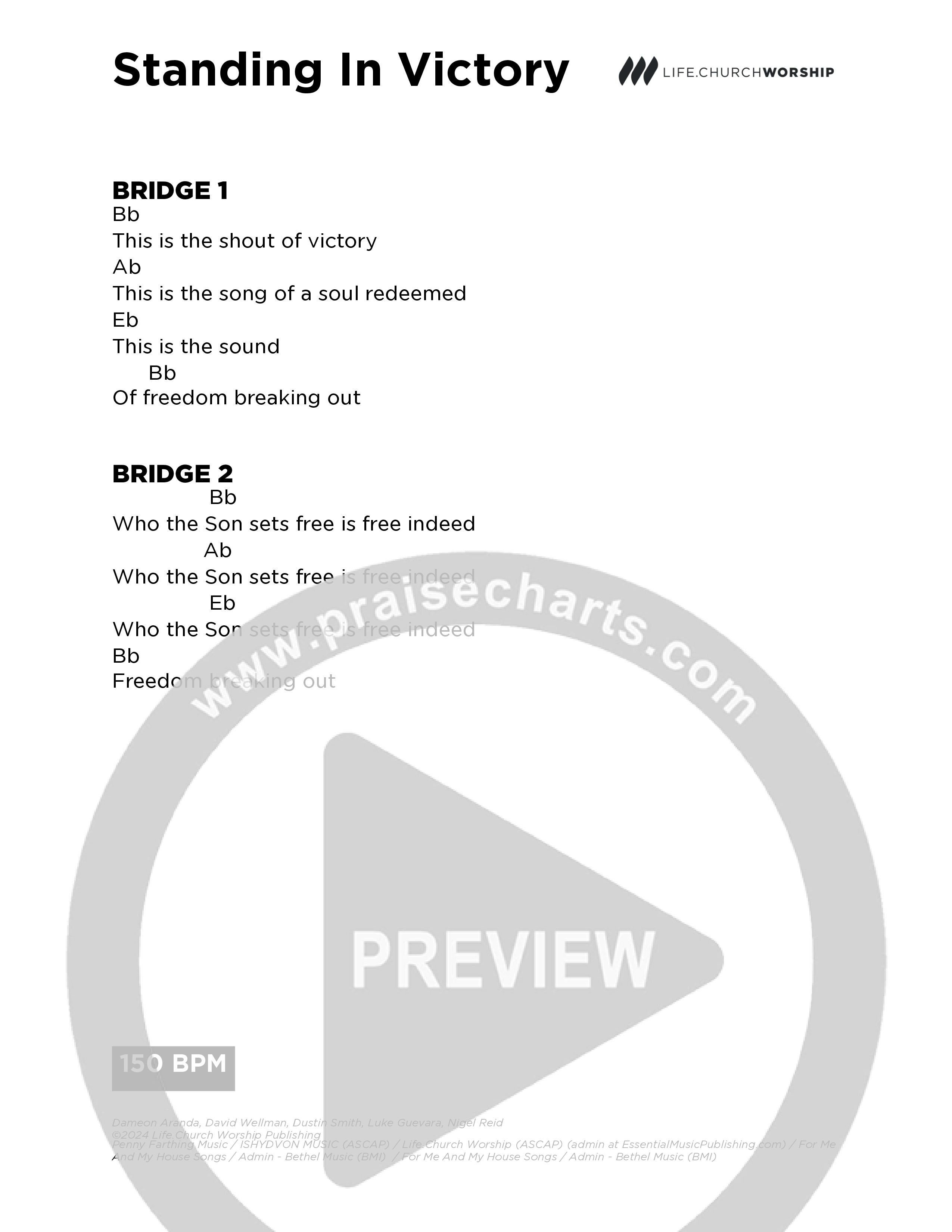 Standing In Victory Chord Chart (Life.Church Worship)