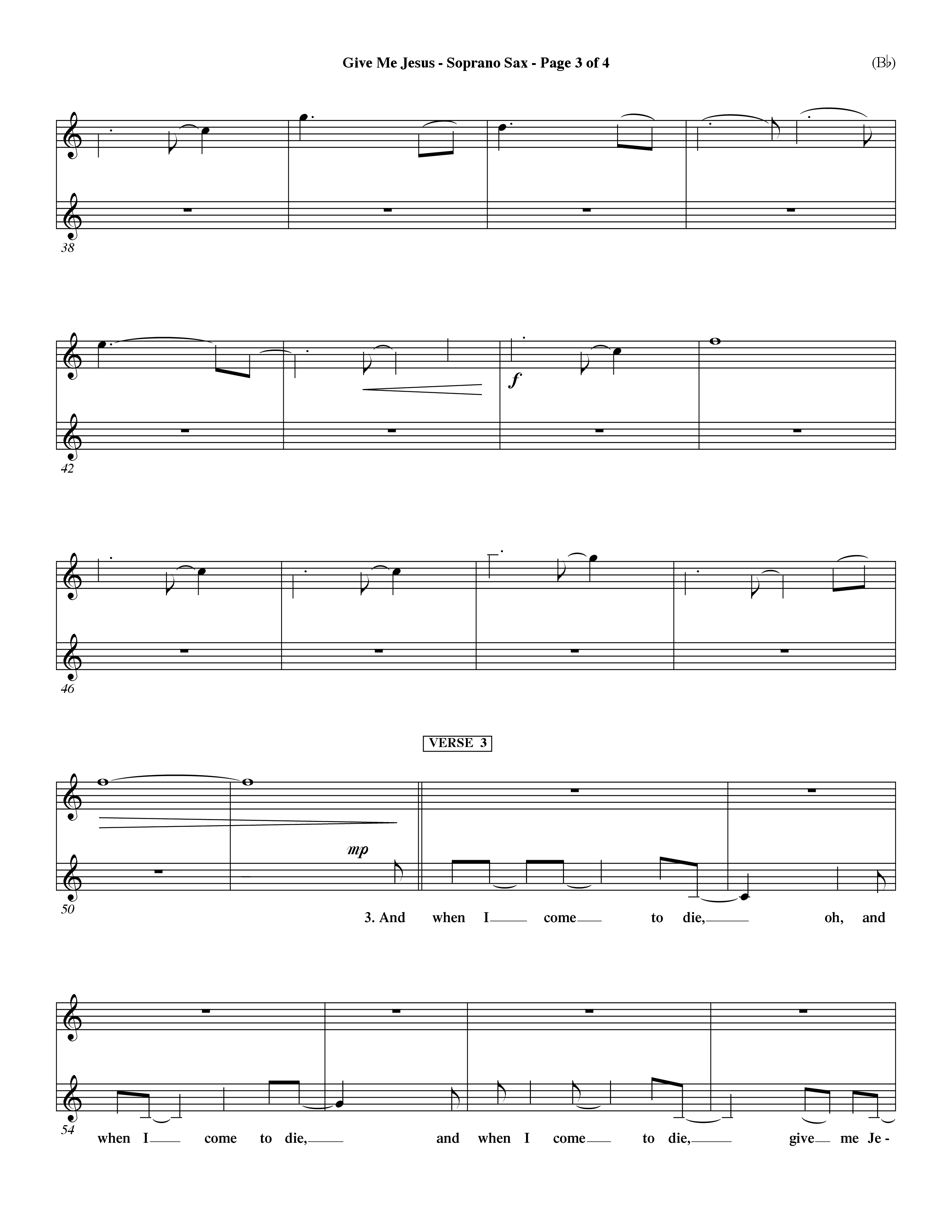 Give Me Jesus (Choral Anthem SATB) Saxophone (Word Music Choral / Arr. Fernando Ortega / Orch. Dave Williamson)