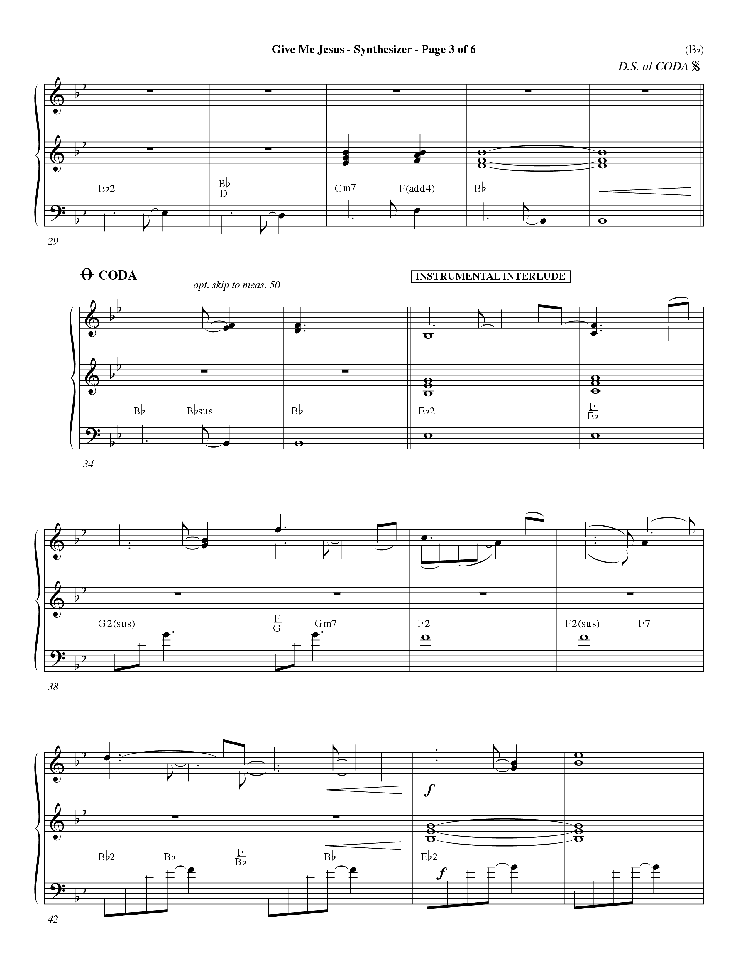 Give Me Jesus (Choral Anthem SATB) Synth (Word Music Choral / Arr. Fernando Ortega / Orch. Dave Williamson)