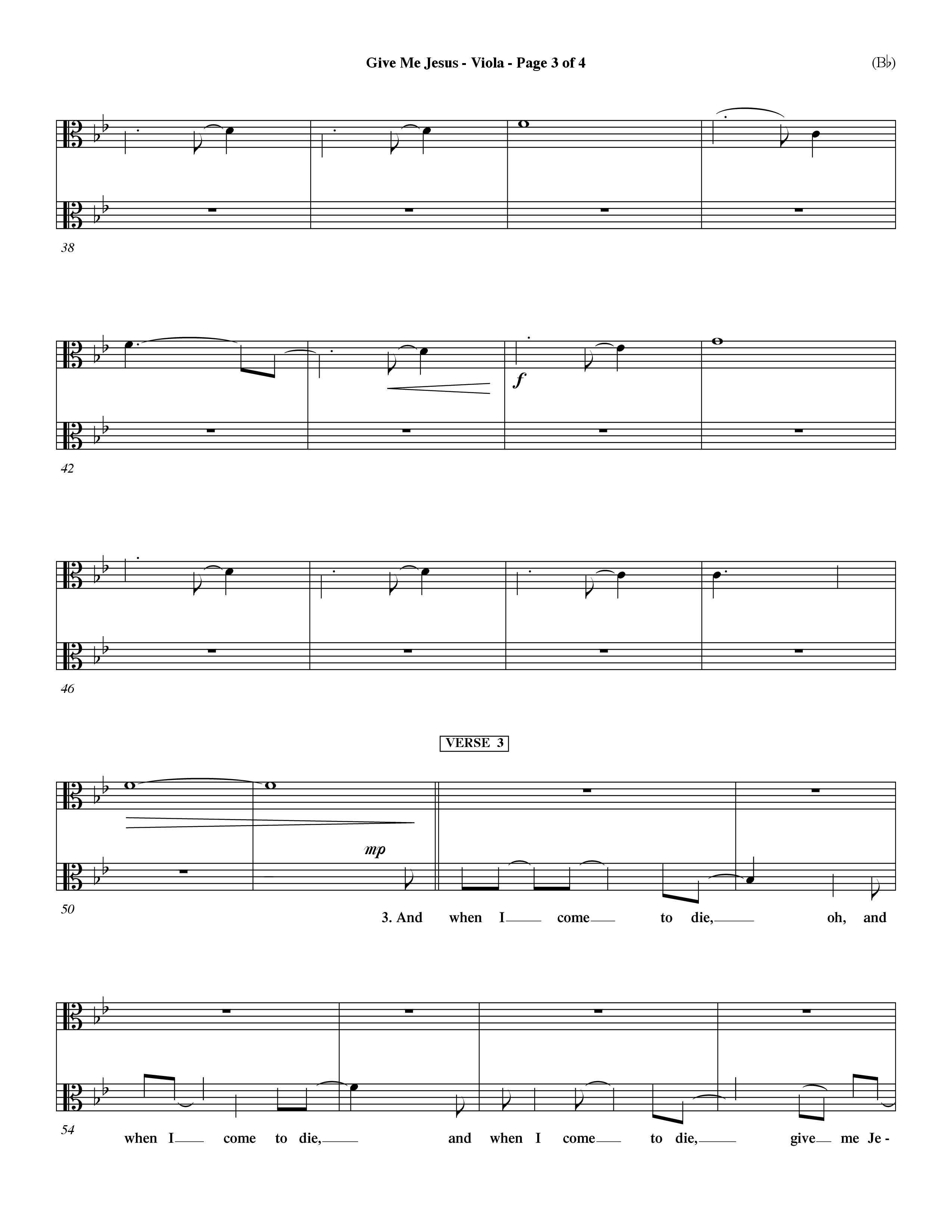 Give Me Jesus (Choral Anthem SATB) Viola (Word Music Choral / Arr. Fernando Ortega / Orch. Dave Williamson)