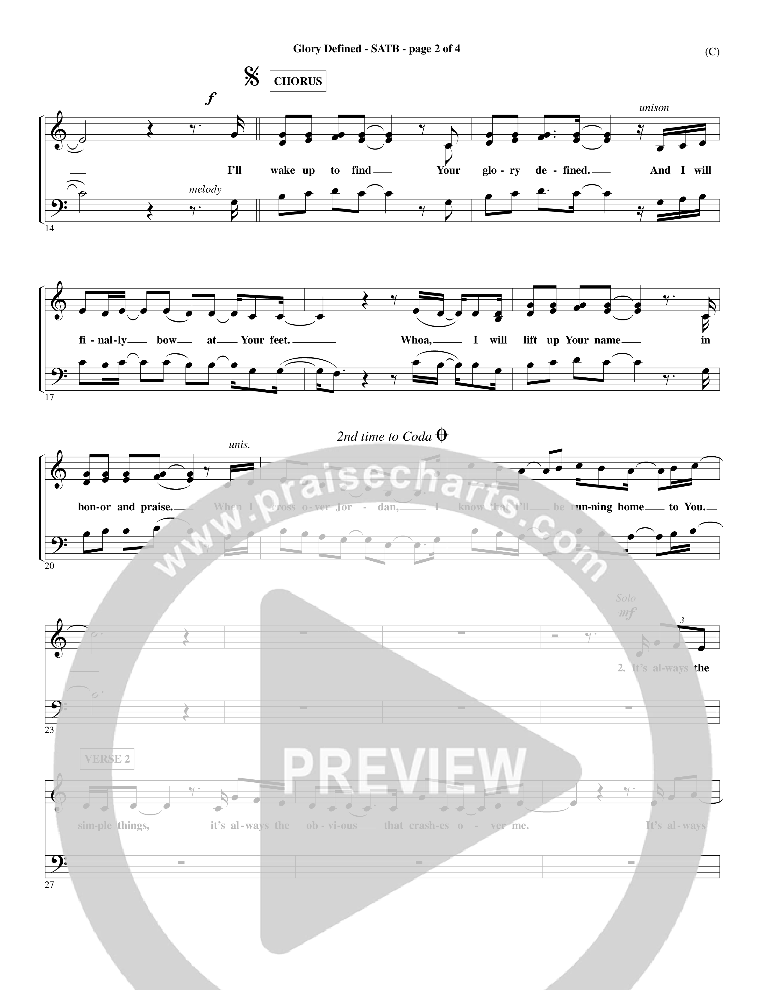 Glory Defined (Choral Anthem SATB) Choir Sheet (SATB) (Word Music Choral / Orch. Hemme Luttjeboer)