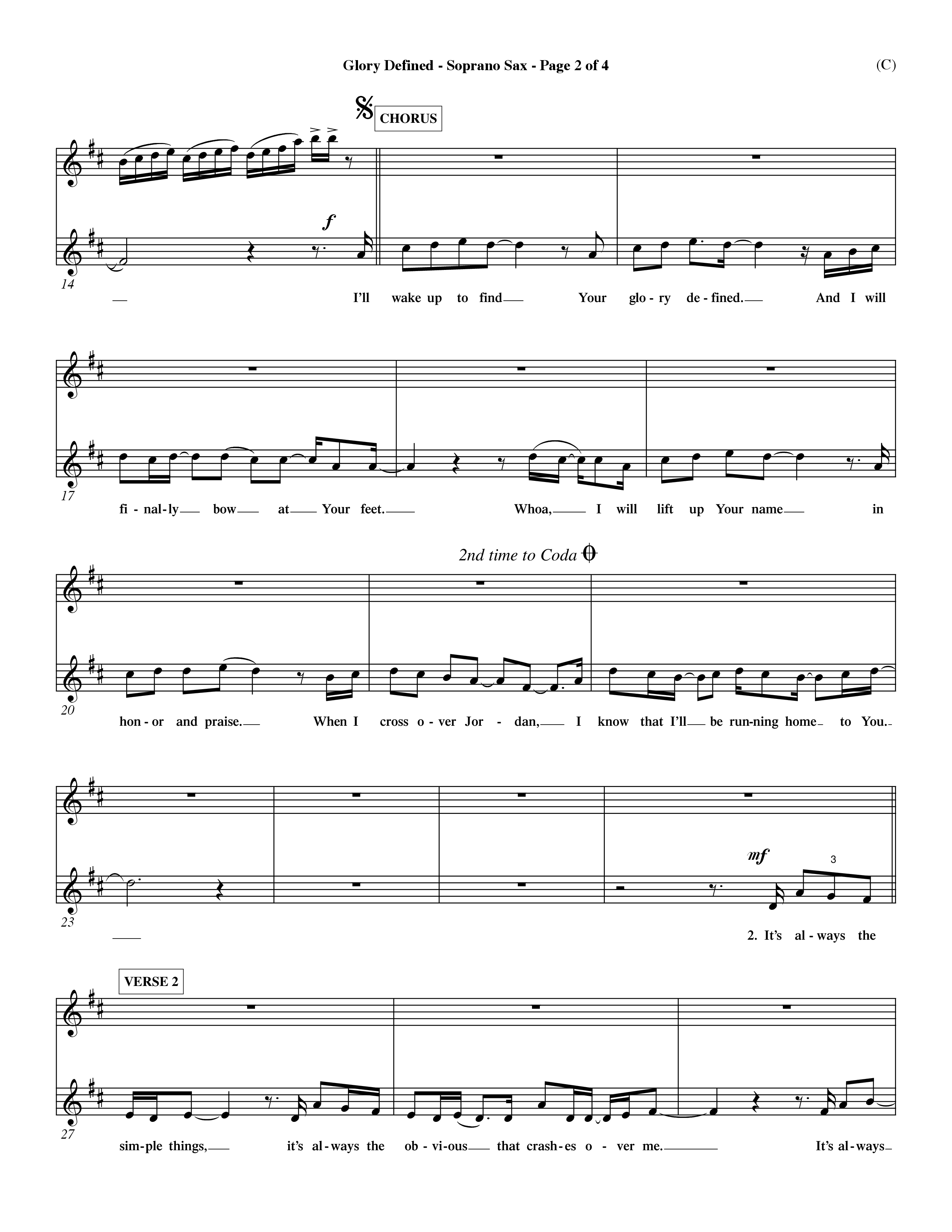 Glory Defined (Choral Anthem SATB) Saxophone (Word Music Choral / Orch. Hemme Luttjeboer)