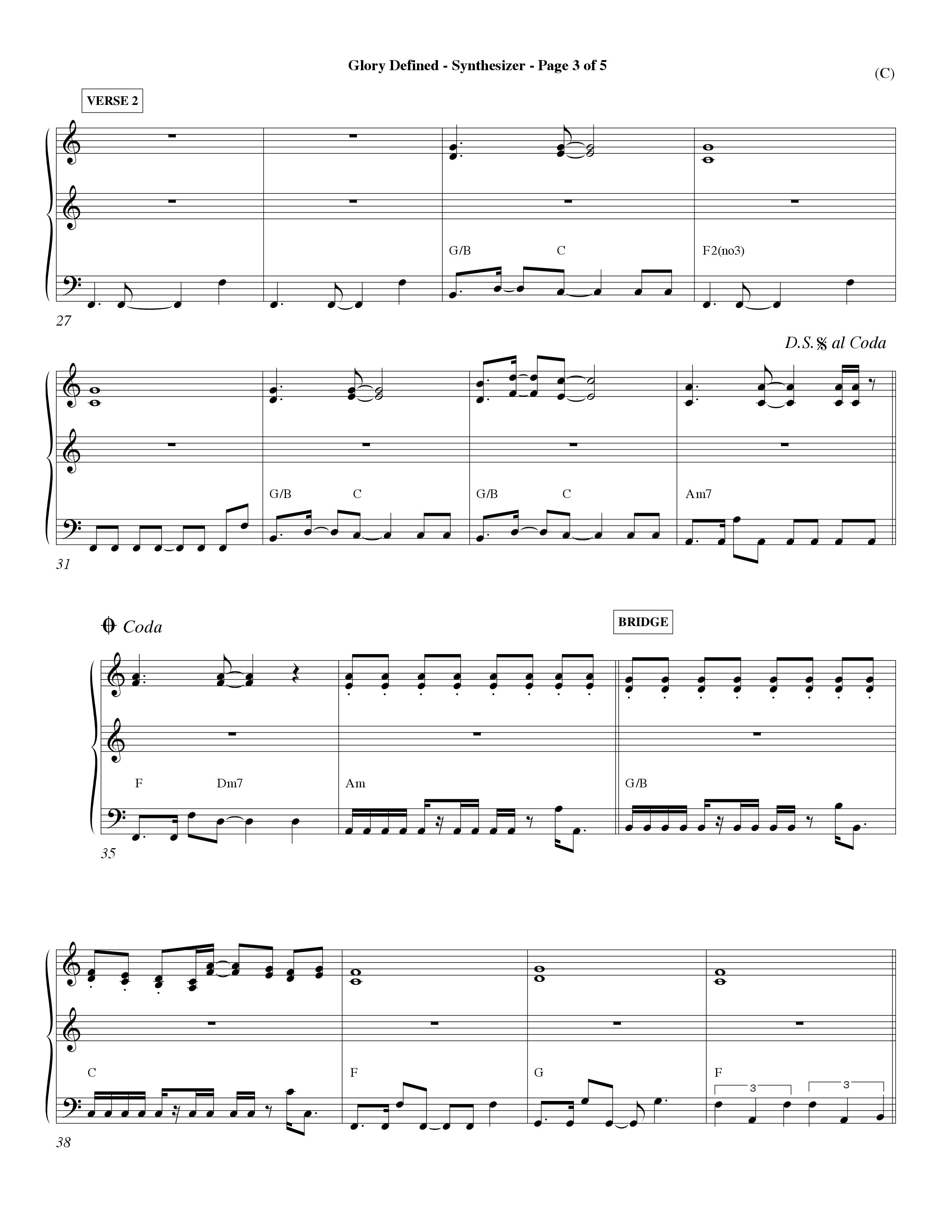 Glory Defined (Choral Anthem SATB) Synth (Word Music Choral / Orch. Hemme Luttjeboer)