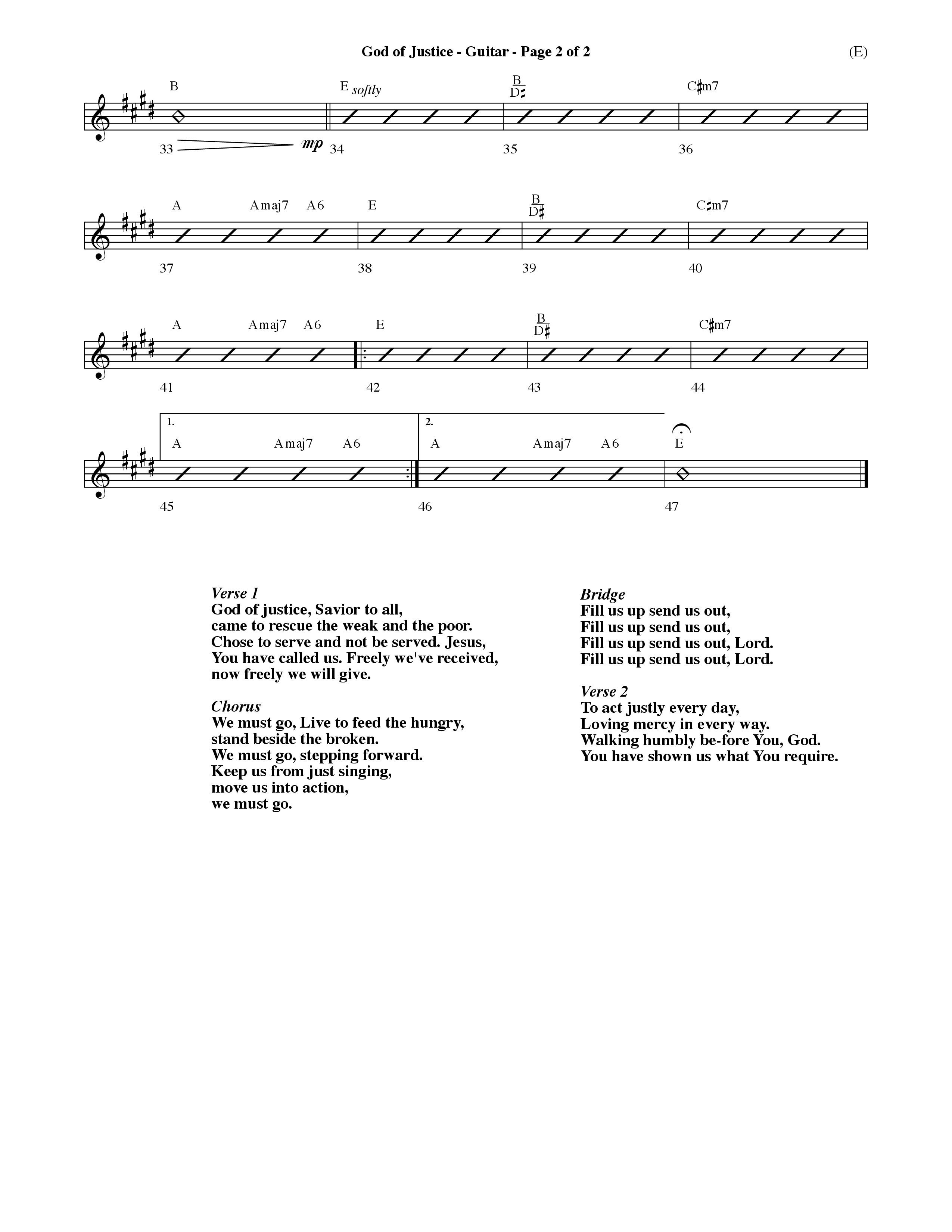 God Of Justice (Choral Anthem SATB) Acoustic Guitar (Word Music Choral / Orch. Dave Williamson)