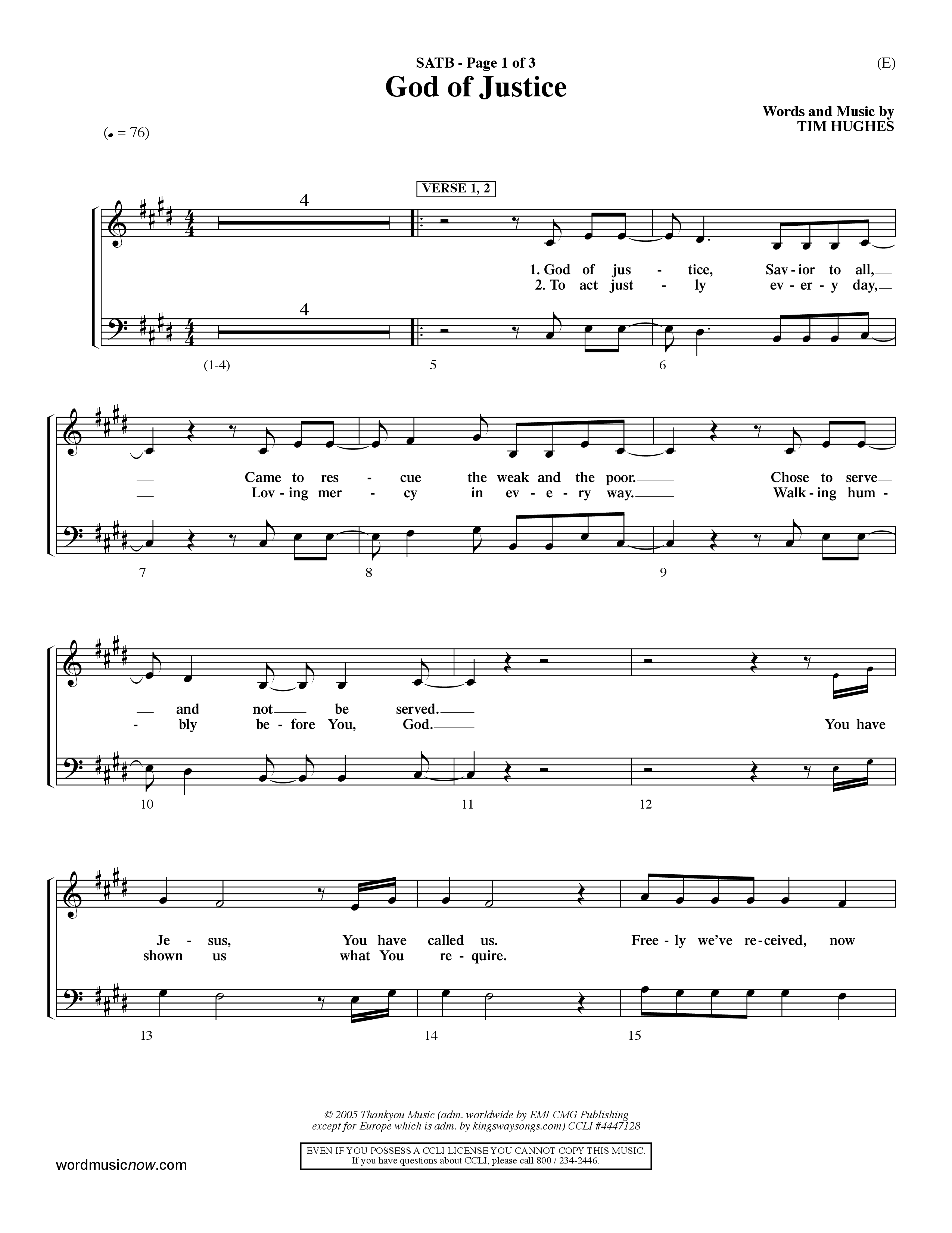 God Of Justice (Choral Anthem SATB) Choir Sheet (SATB) (Word Music Choral / Orch. Dave Williamson)
