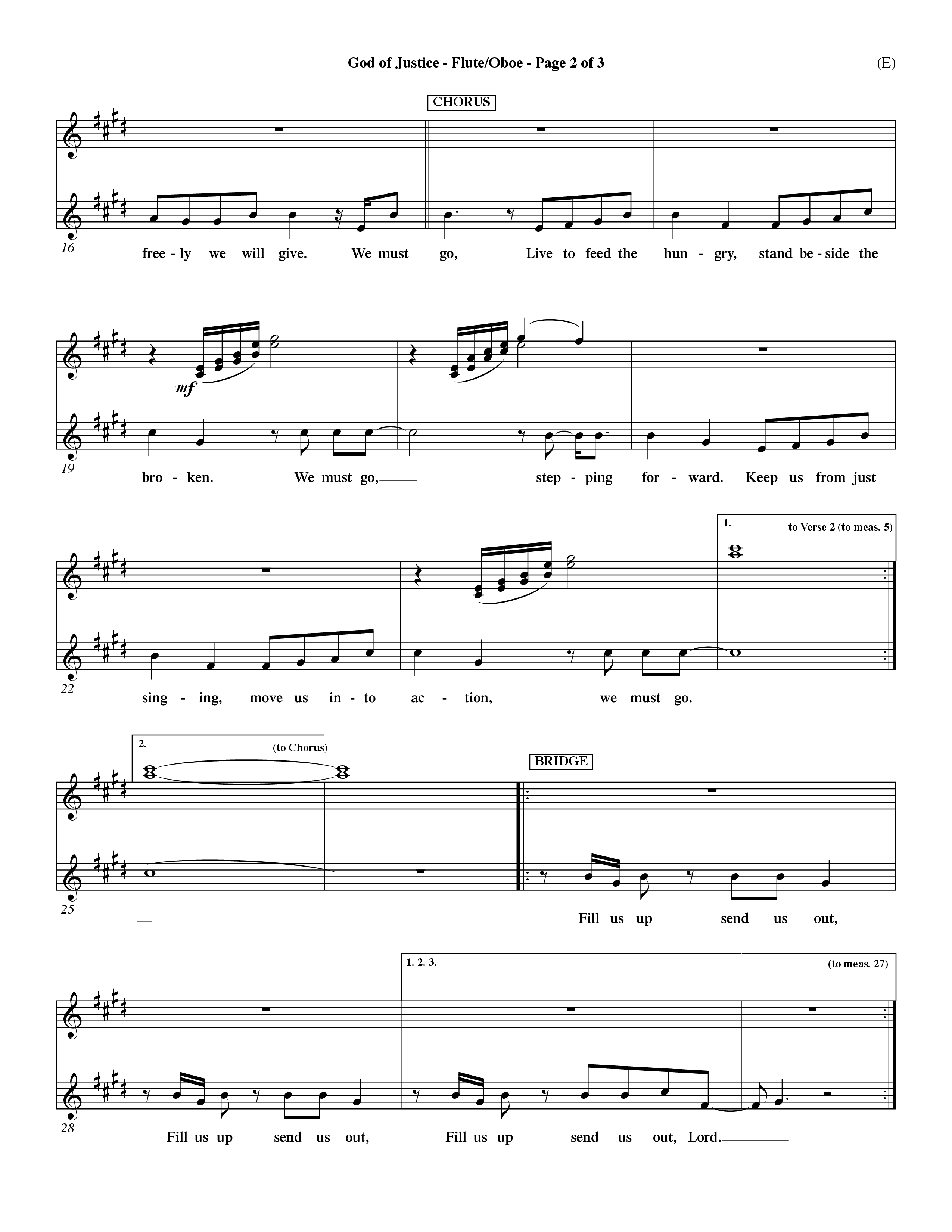 God Of Justice (Choral Anthem SATB) Flute/Oboe (Word Music Choral / Orch. Dave Williamson)