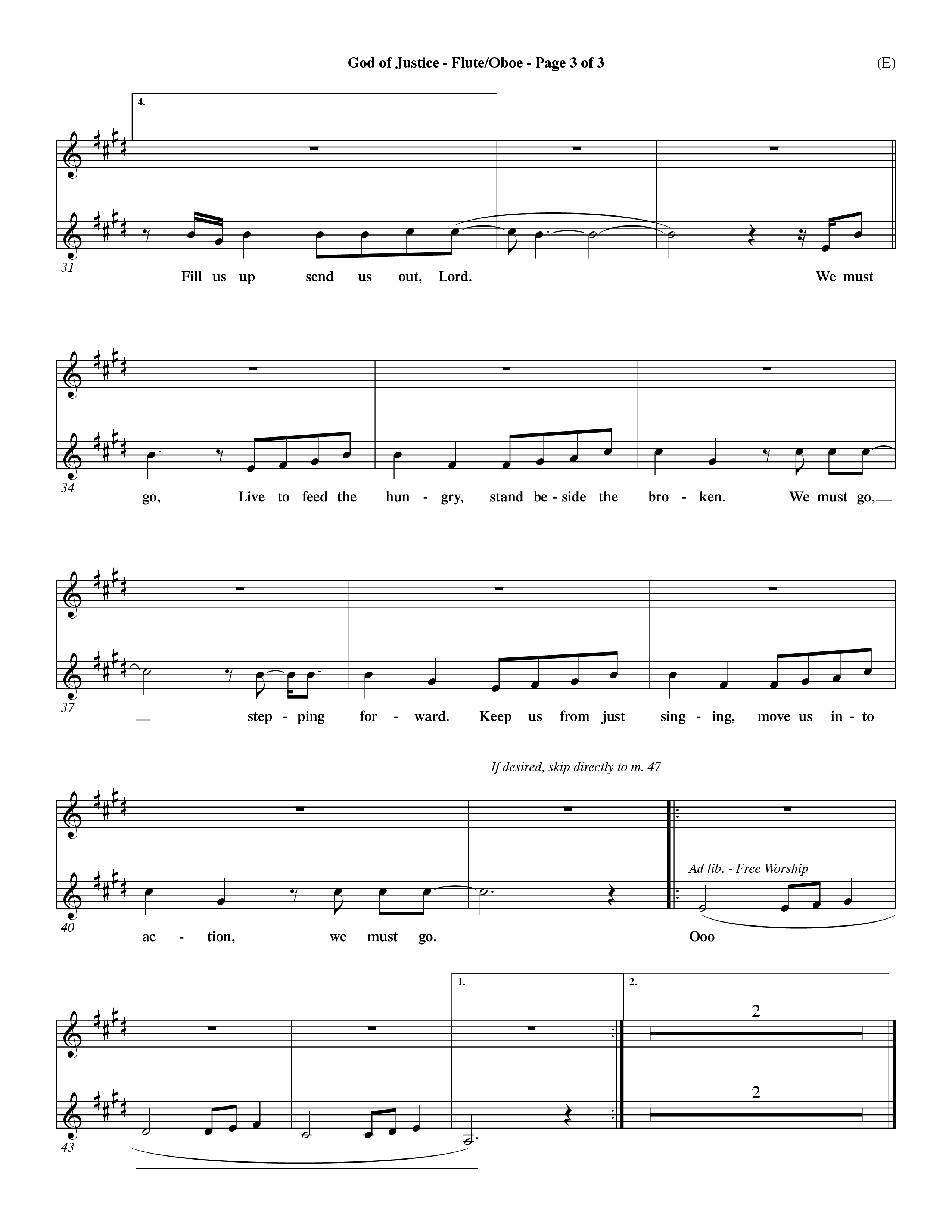 God Of Justice (Choral Anthem SATB) Flute/Oboe (Word Music Choral / Orch. Dave Williamson)