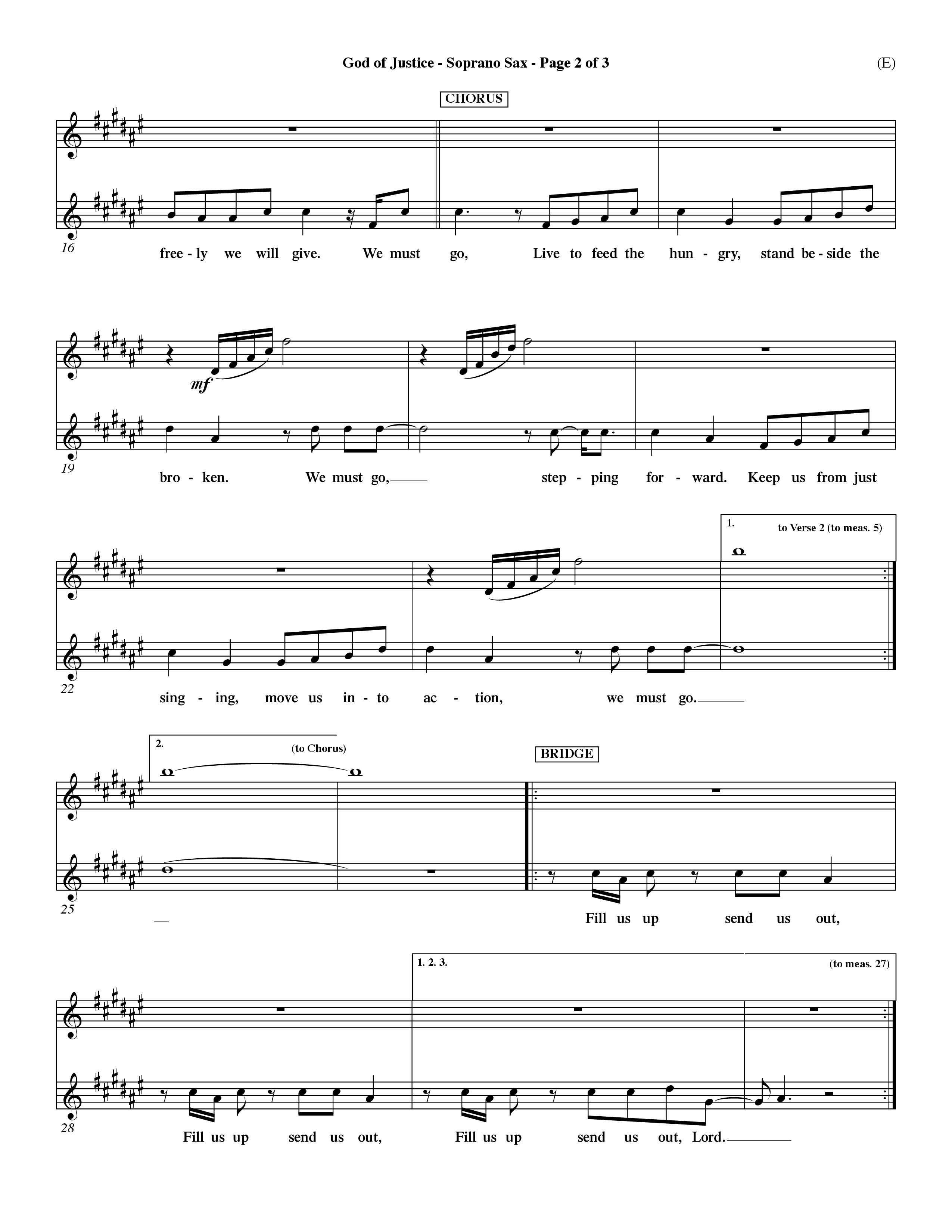 God Of Justice (Choral Anthem SATB) Saxophone (Word Music Choral / Orch. Dave Williamson)