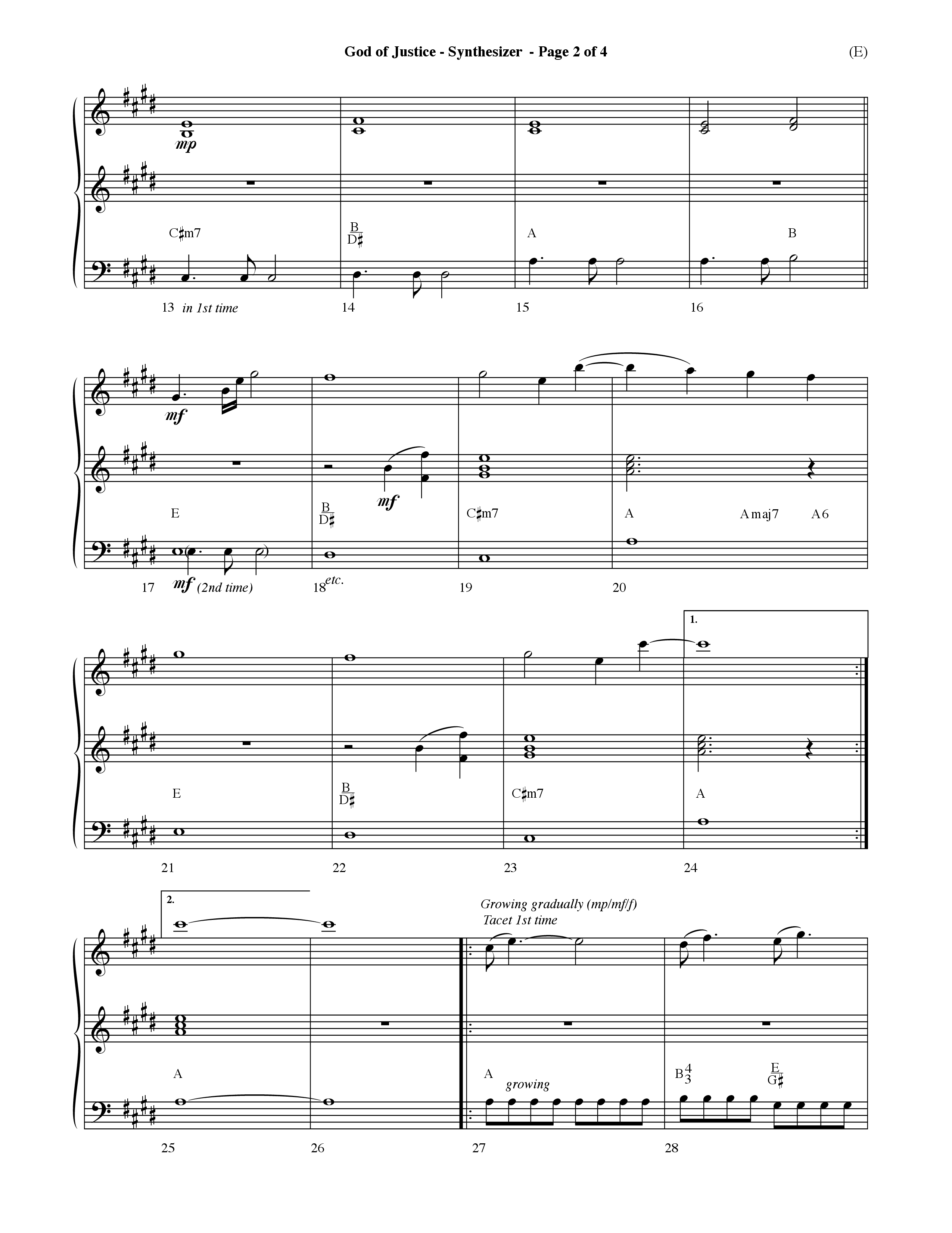God Of Justice (Choral Anthem SATB) Synth (Word Music Choral / Orch. Dave Williamson)