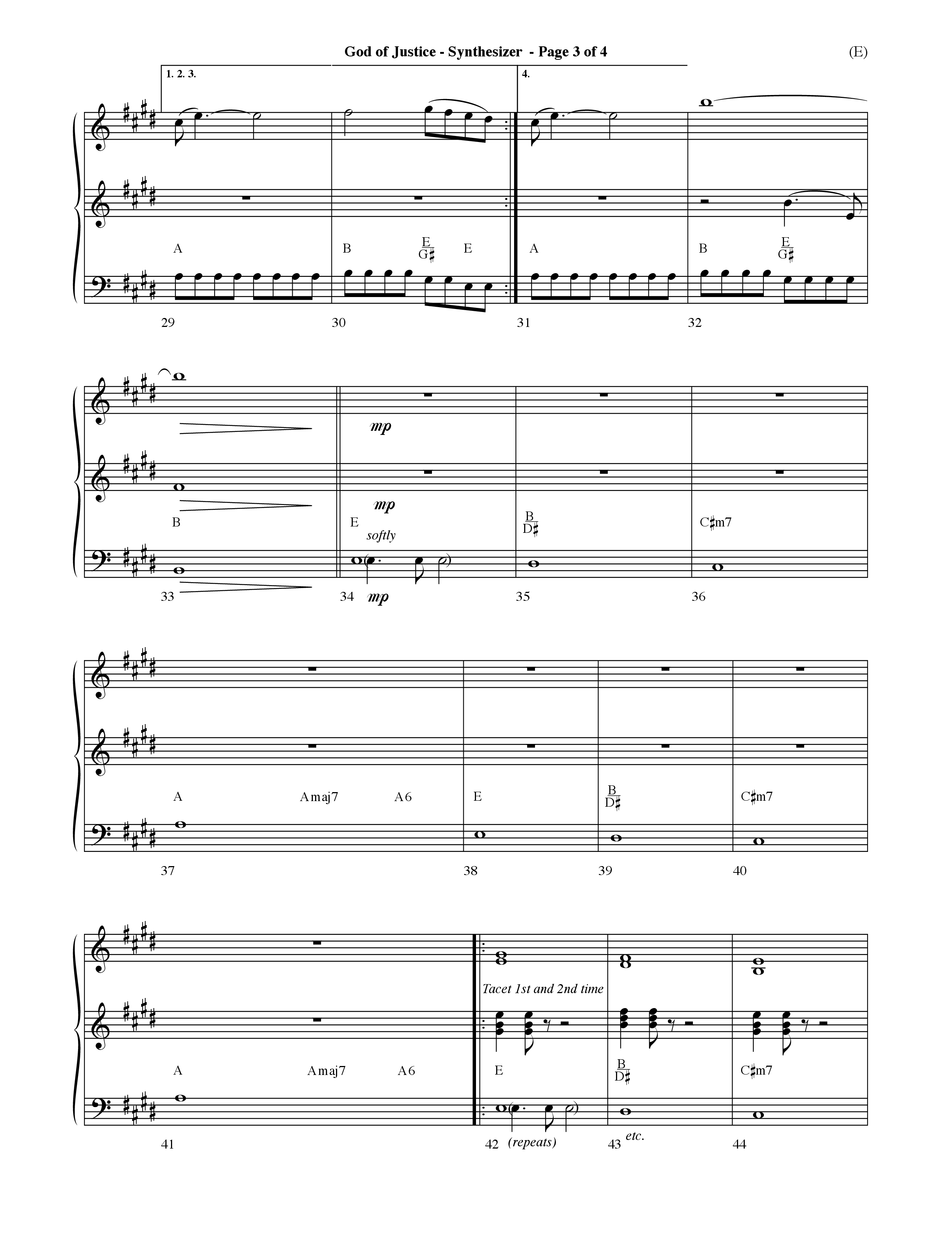 God Of Justice (Choral Anthem SATB) Synth (Word Music Choral / Orch. Dave Williamson)