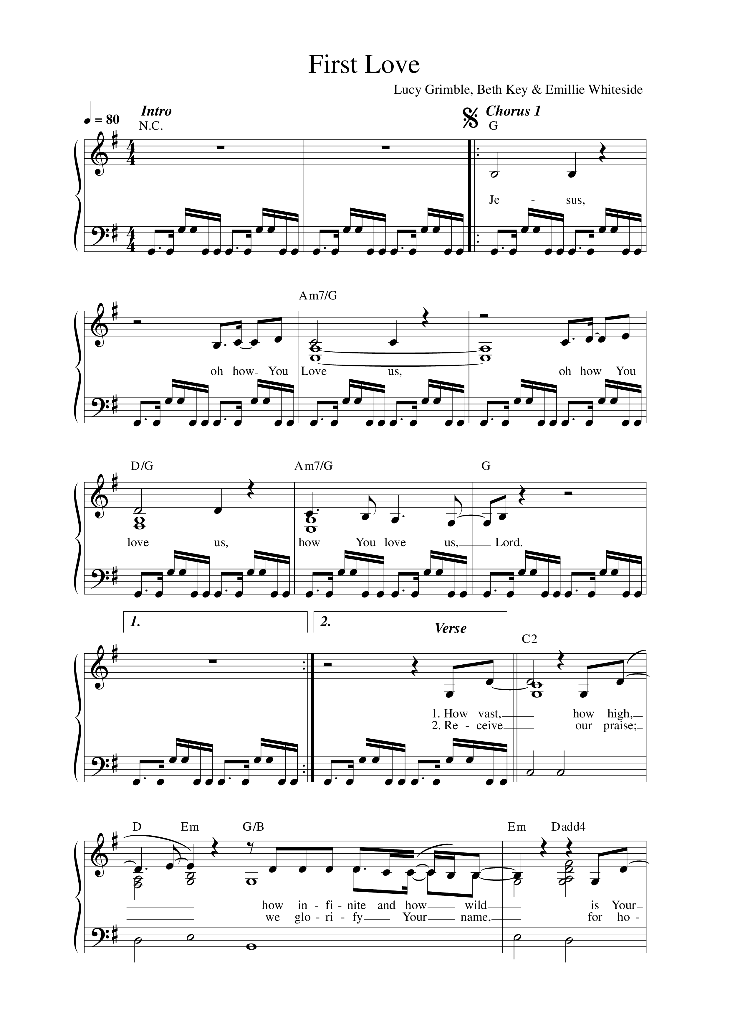 First Love (Live) Lead Sheet Melody (Lucy Grimble)