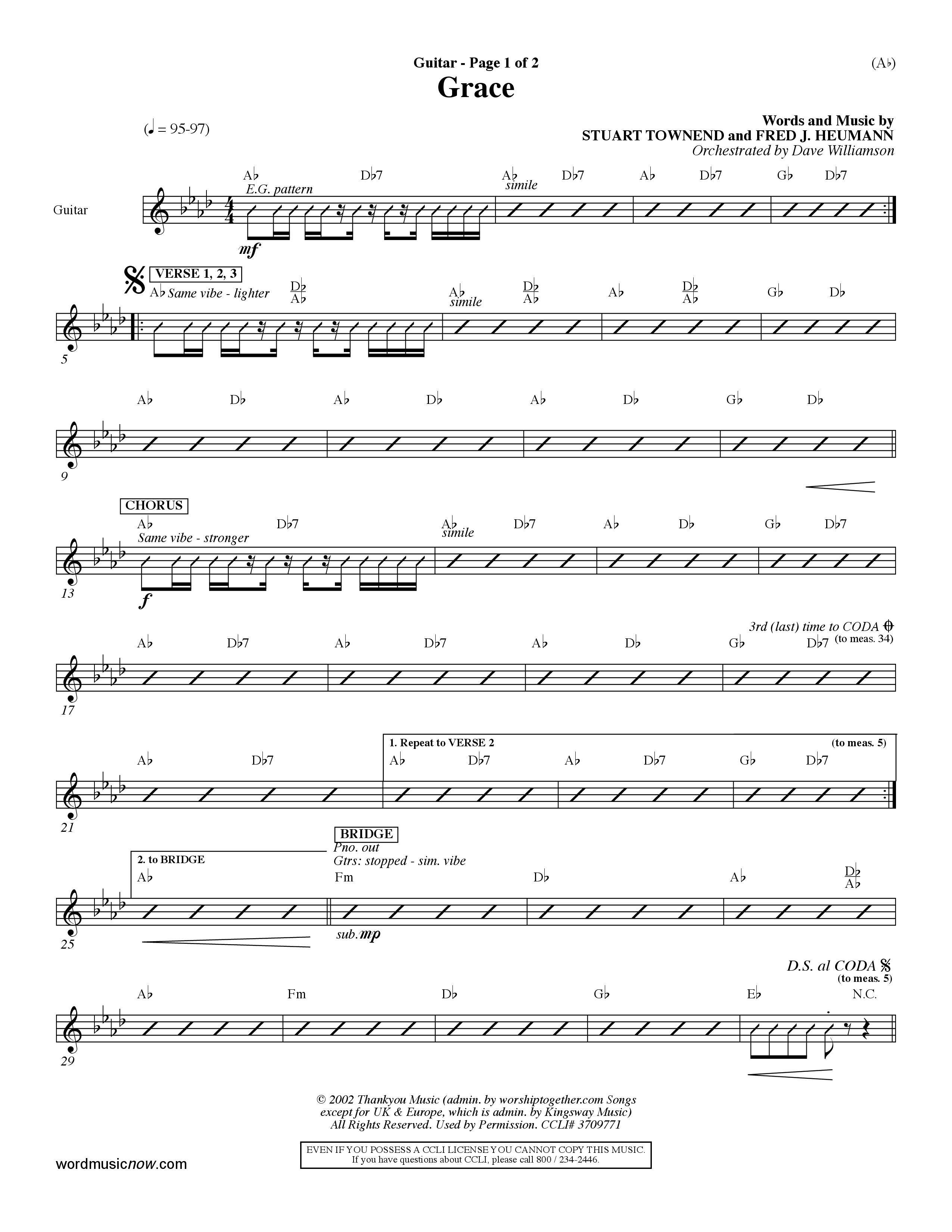 Grace (Choral Anthem SATB) Acoustic Guitar (Word Music Choral / Orch. Dave Williamson)