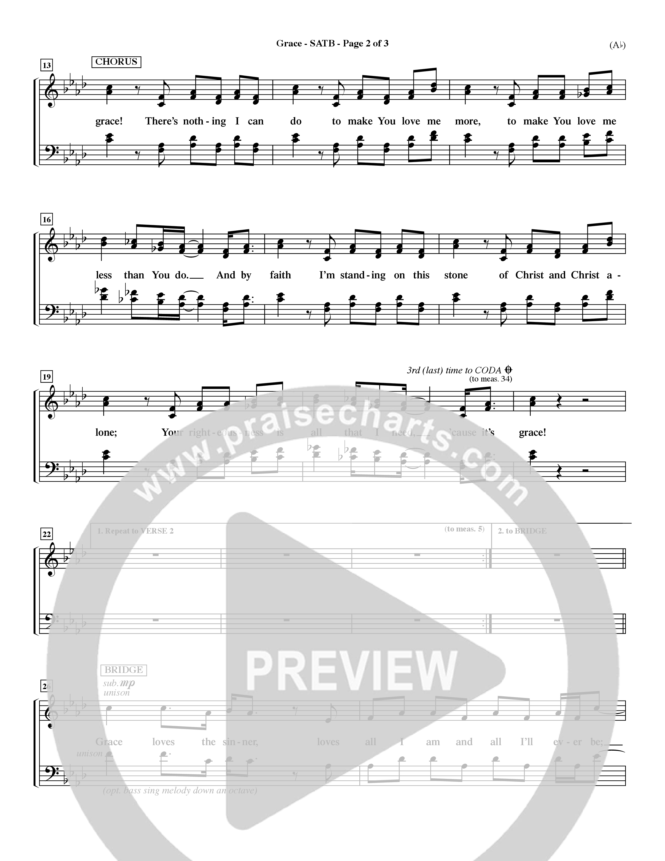 Grace (Choral Anthem SATB) Choir Sheet (SATB) (Word Music Choral / Orch. Dave Williamson)
