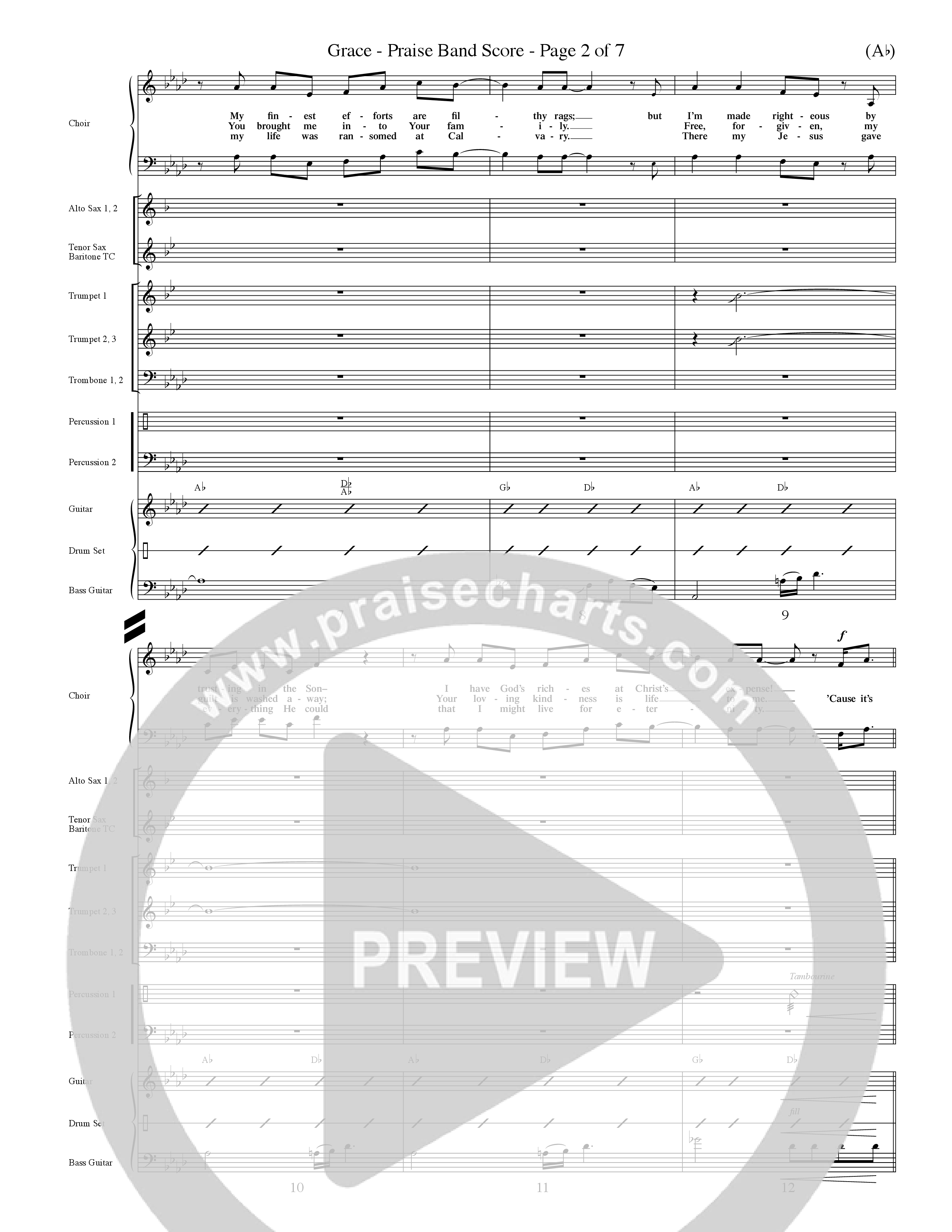 Grace (Choral Anthem SATB) PraiseBand (incl. Brass) (Word Music Choral / Orch. Dave Williamson)