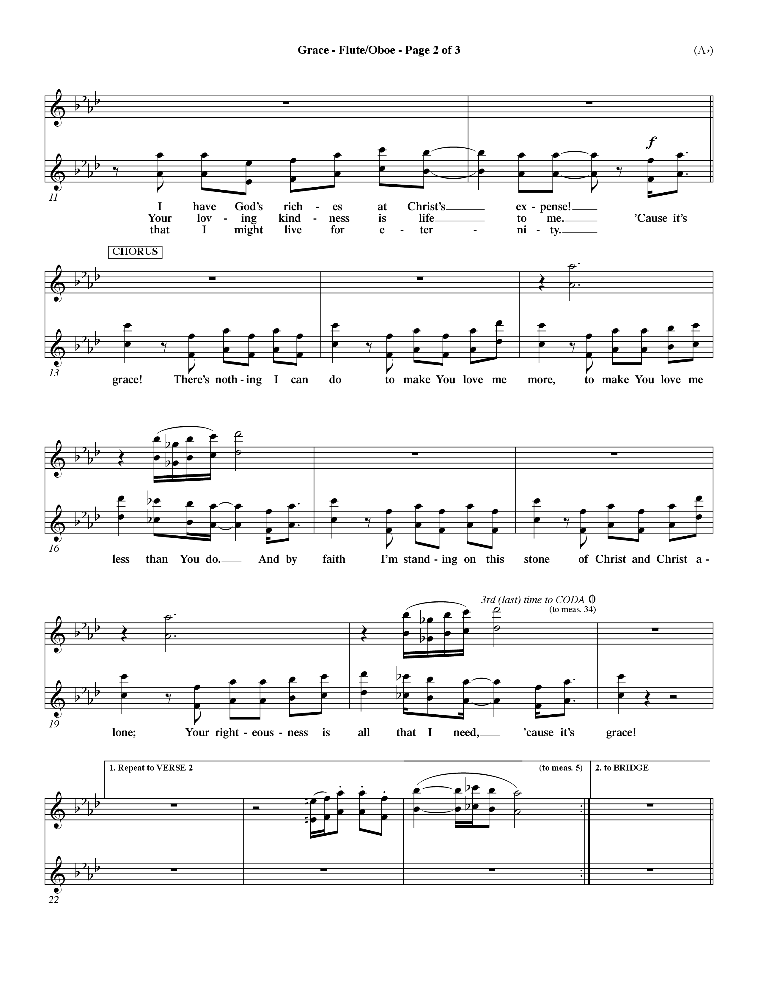 Grace (Choral Anthem SATB) Flute/Oboe (Word Music Choral / Orch. Dave Williamson)