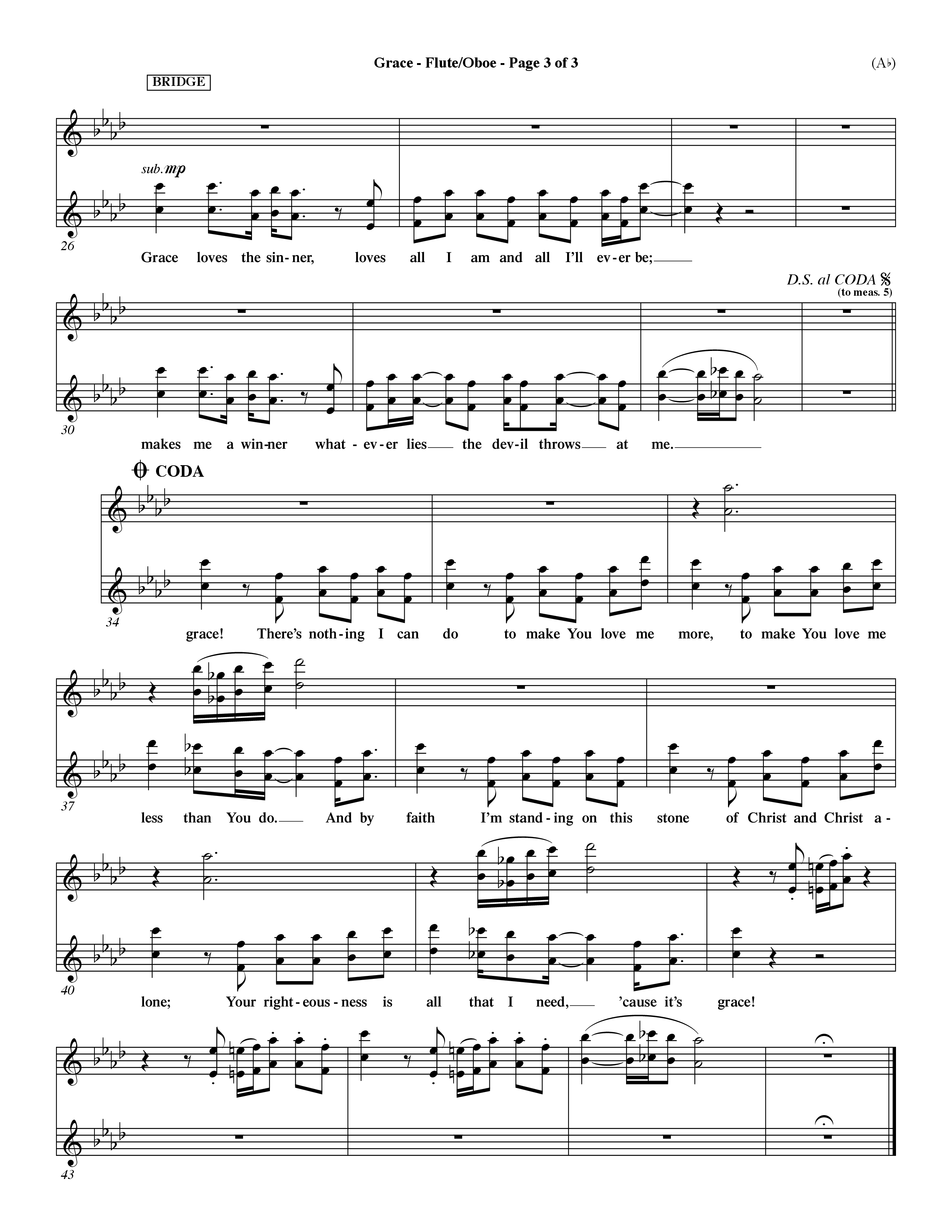 Grace (Choral Anthem SATB) Flute/Oboe (Word Music Choral / Orch. Dave Williamson)