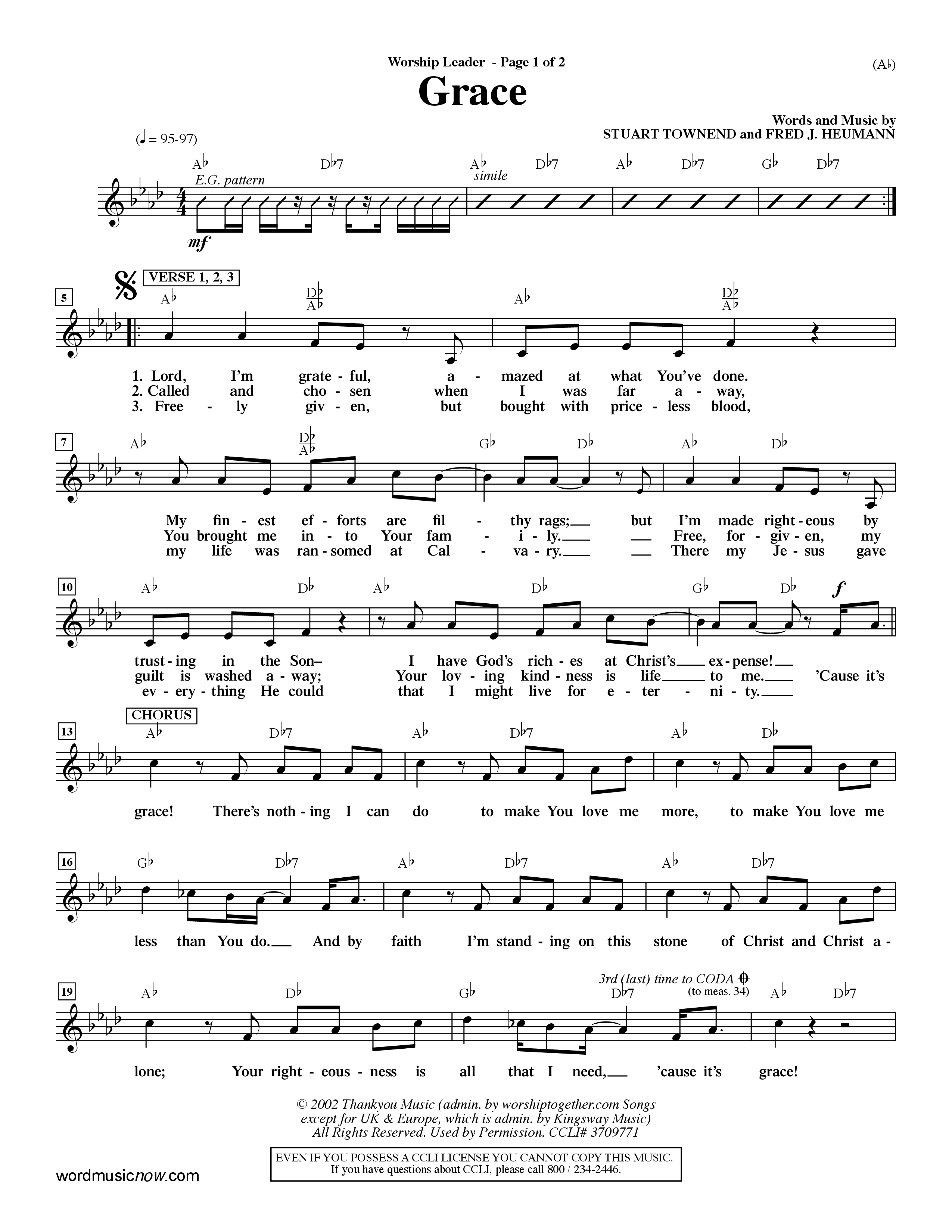Grace (Choral Anthem SATB) Rhythm Pack (Word Music Choral / Orch. Dave Williamson)