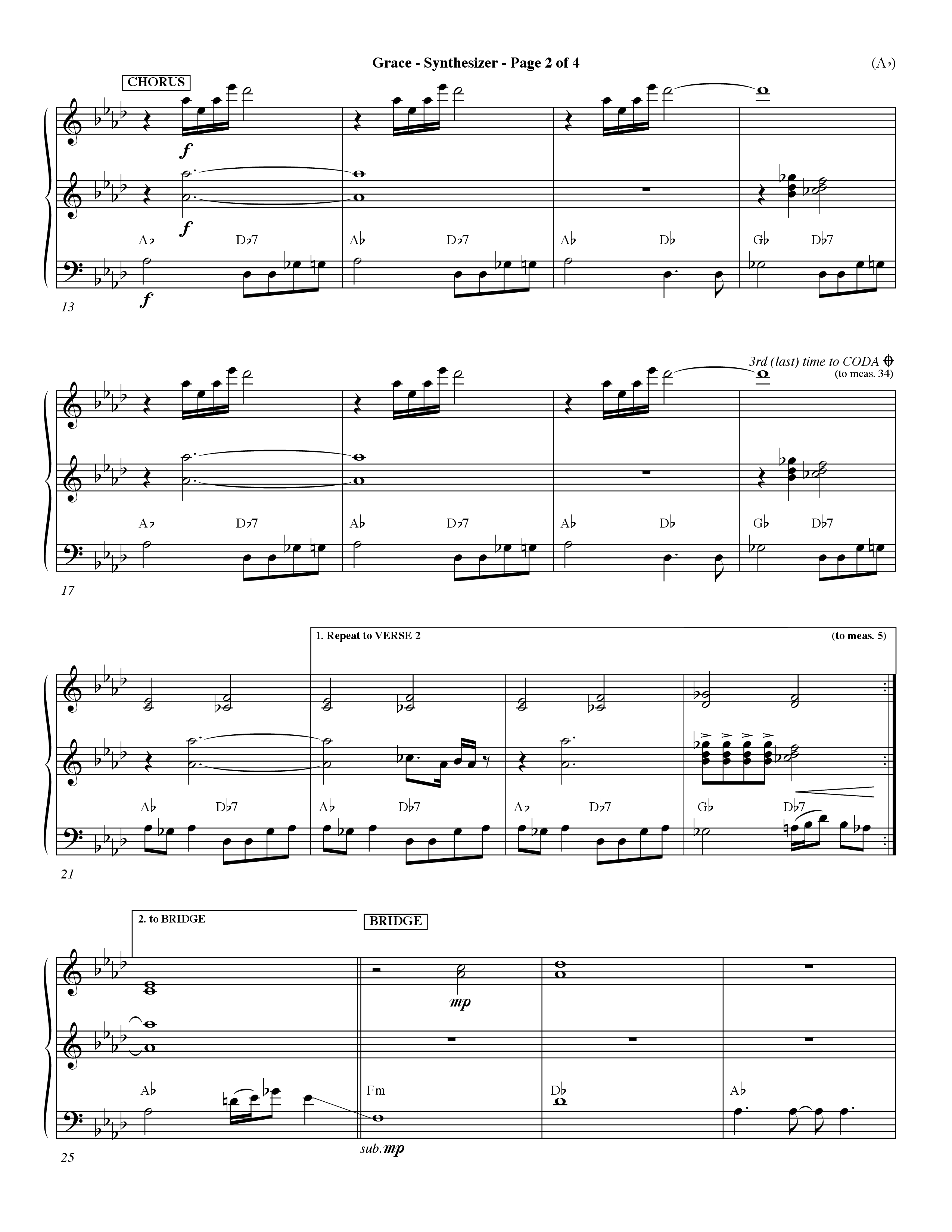 Grace (Choral Anthem SATB) Synth (Word Music Choral / Orch. Dave Williamson)