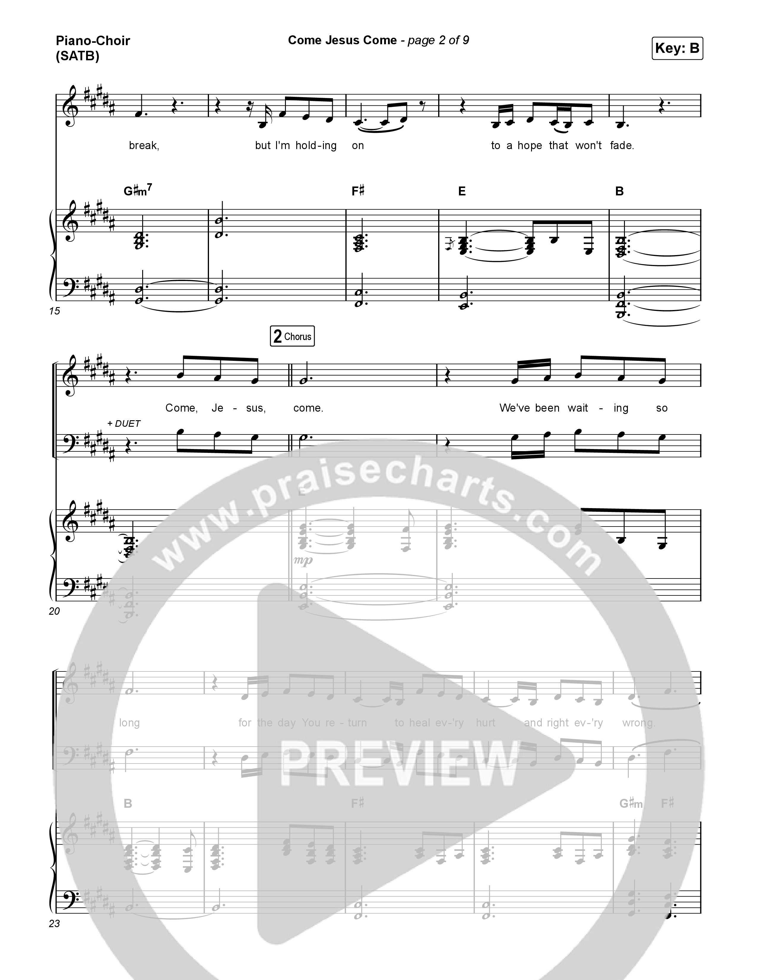 Come Jesus Come Piano/Vocal Pack (CeCe Winans / Cody Johnson)