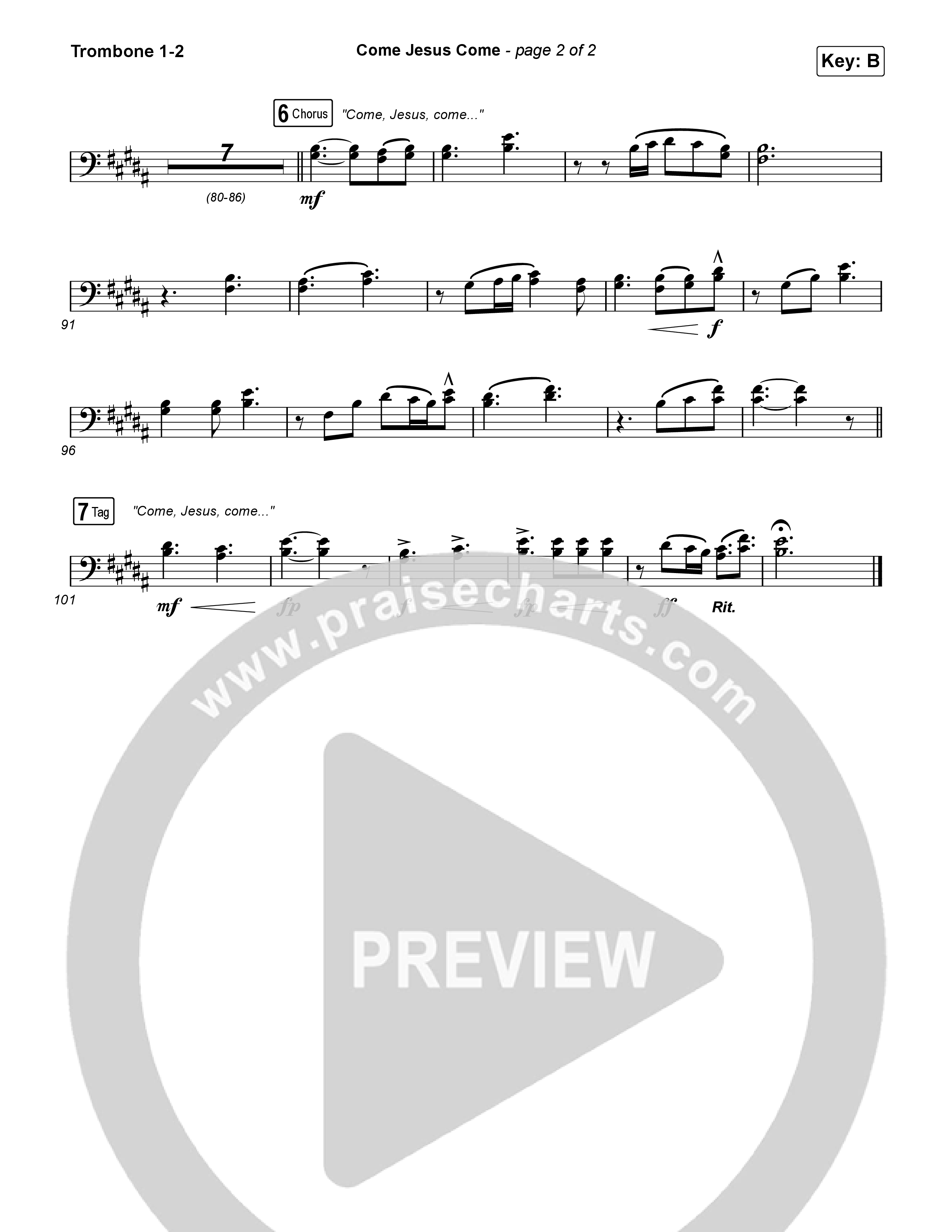 Come Jesus Come Trombone 1,2 (CeCe Winans / Cody Johnson)